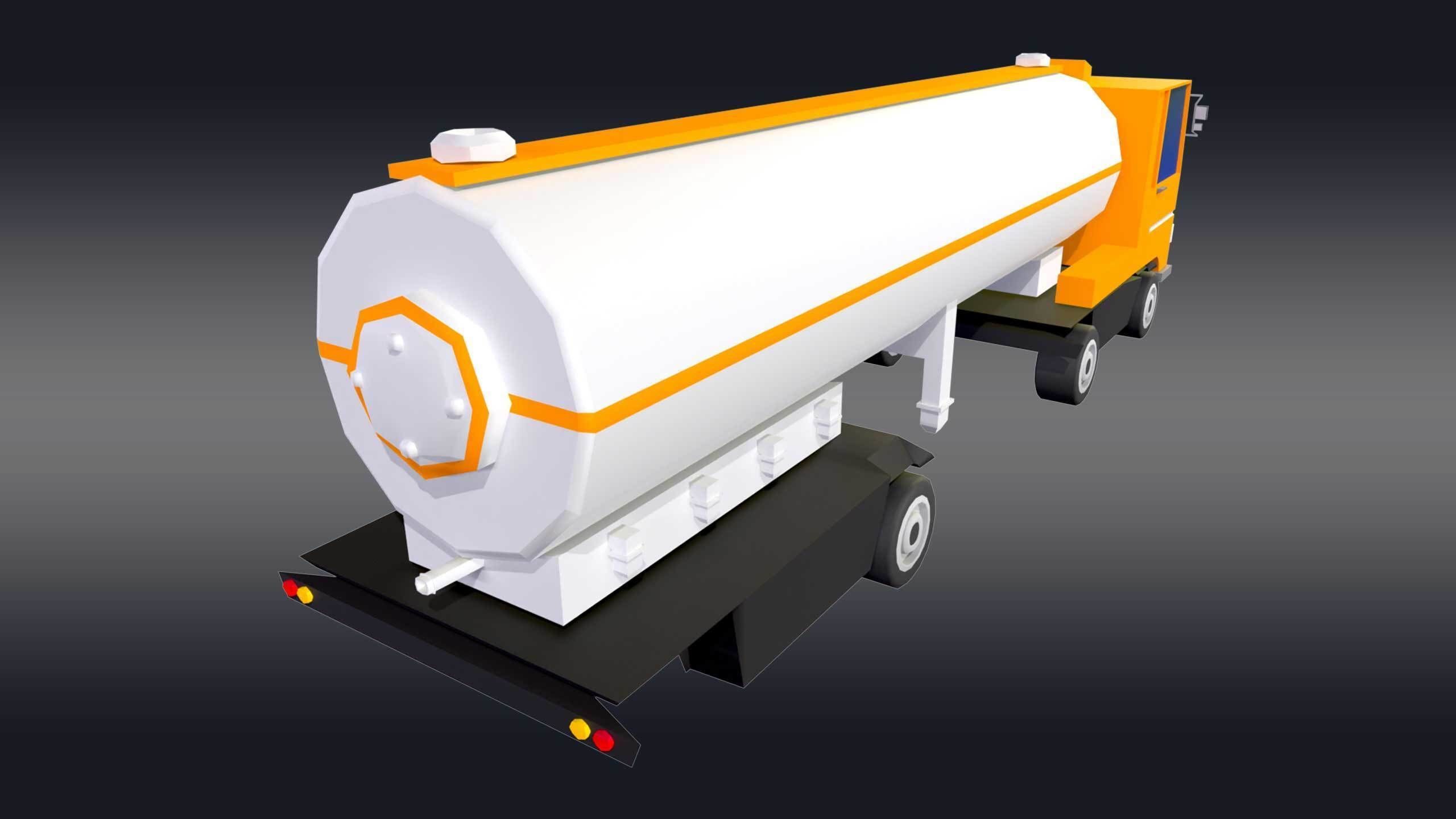Cartoonish Tanker 3D model_6