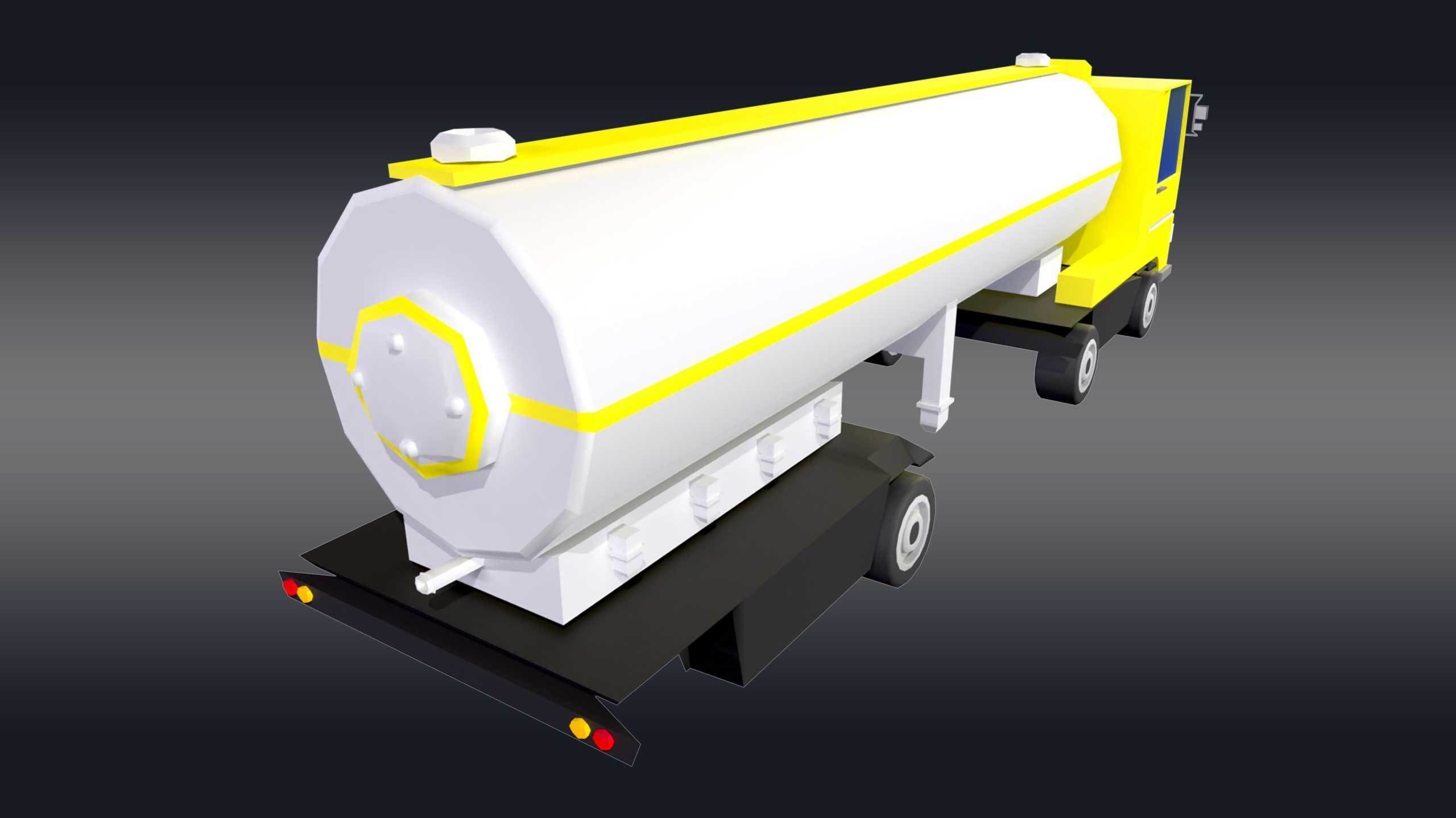 Cartoonish Tanker 3D model_4