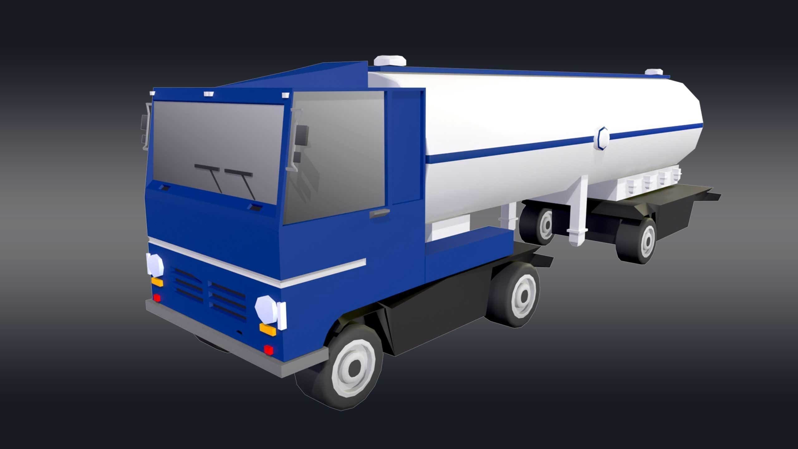 Cartoonish Tanker 3D model_1