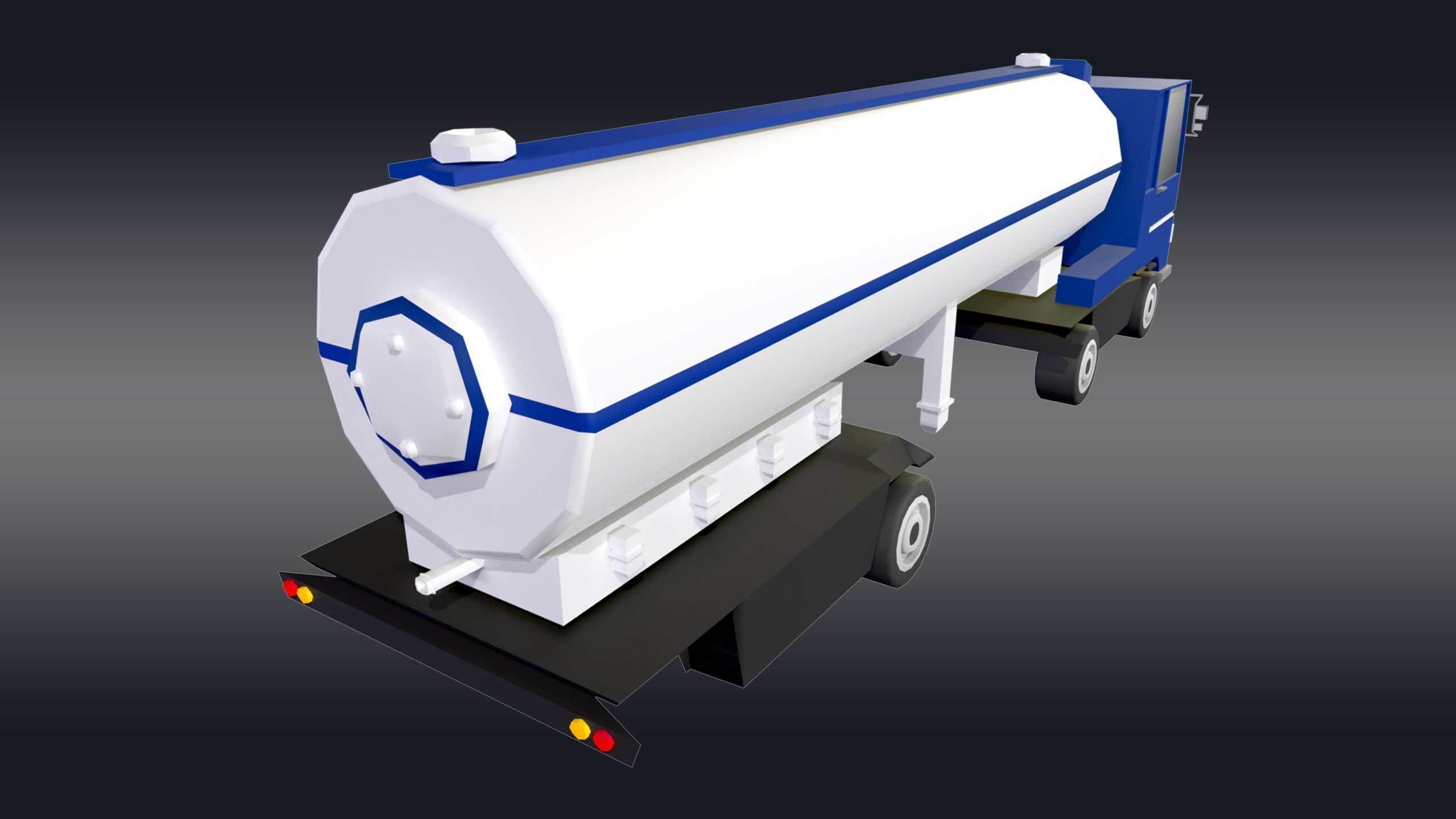 Cartoonish Tanker 3D model_2