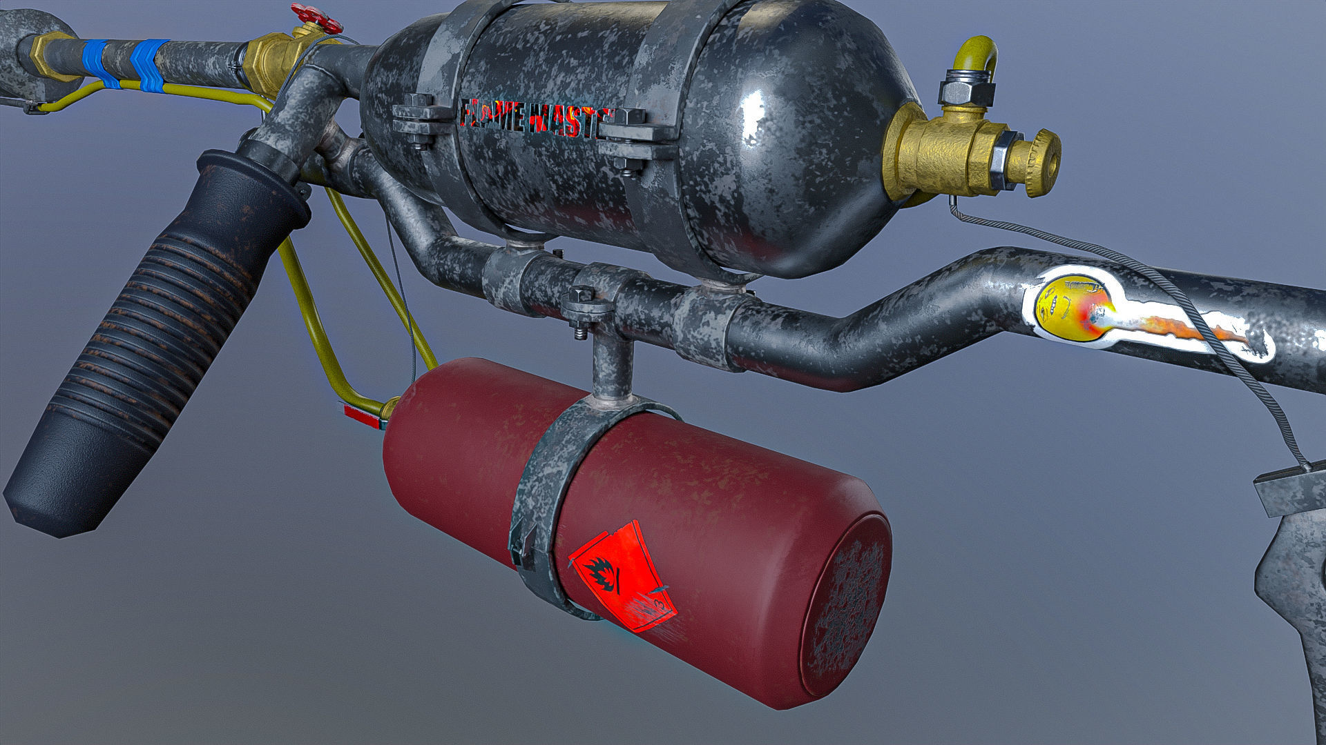 flamethrower Low-poly 3D model_6