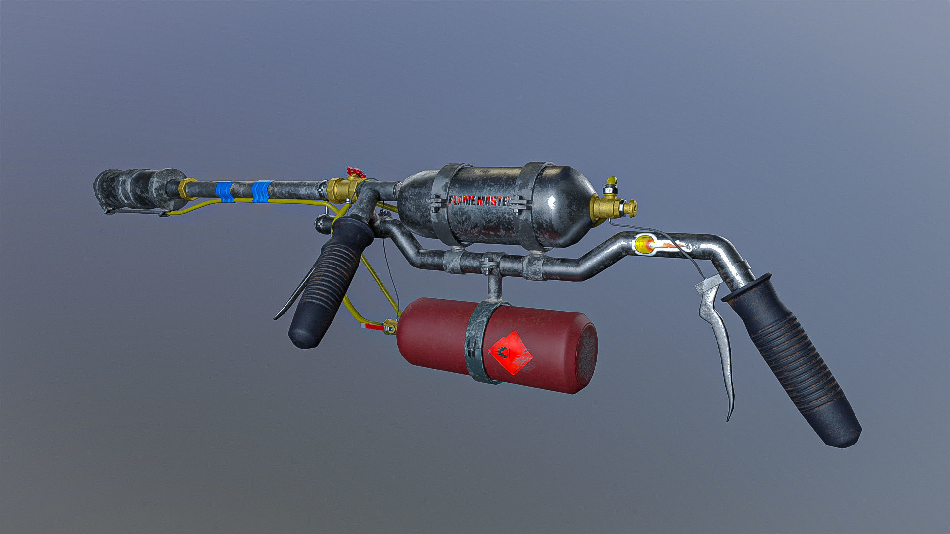 flamethrower Low-poly 3D model_7