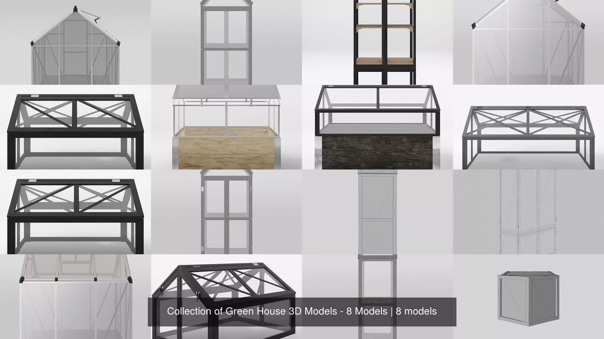 Collection of Green House 3D Models - 8 Models _0