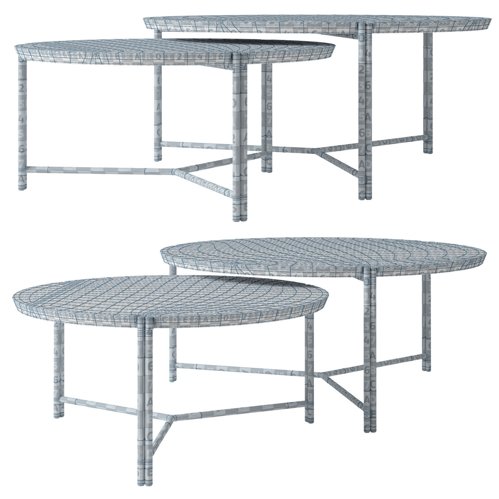 Coco Republic Milo nesting coffee table Low-poly 3D model_7
