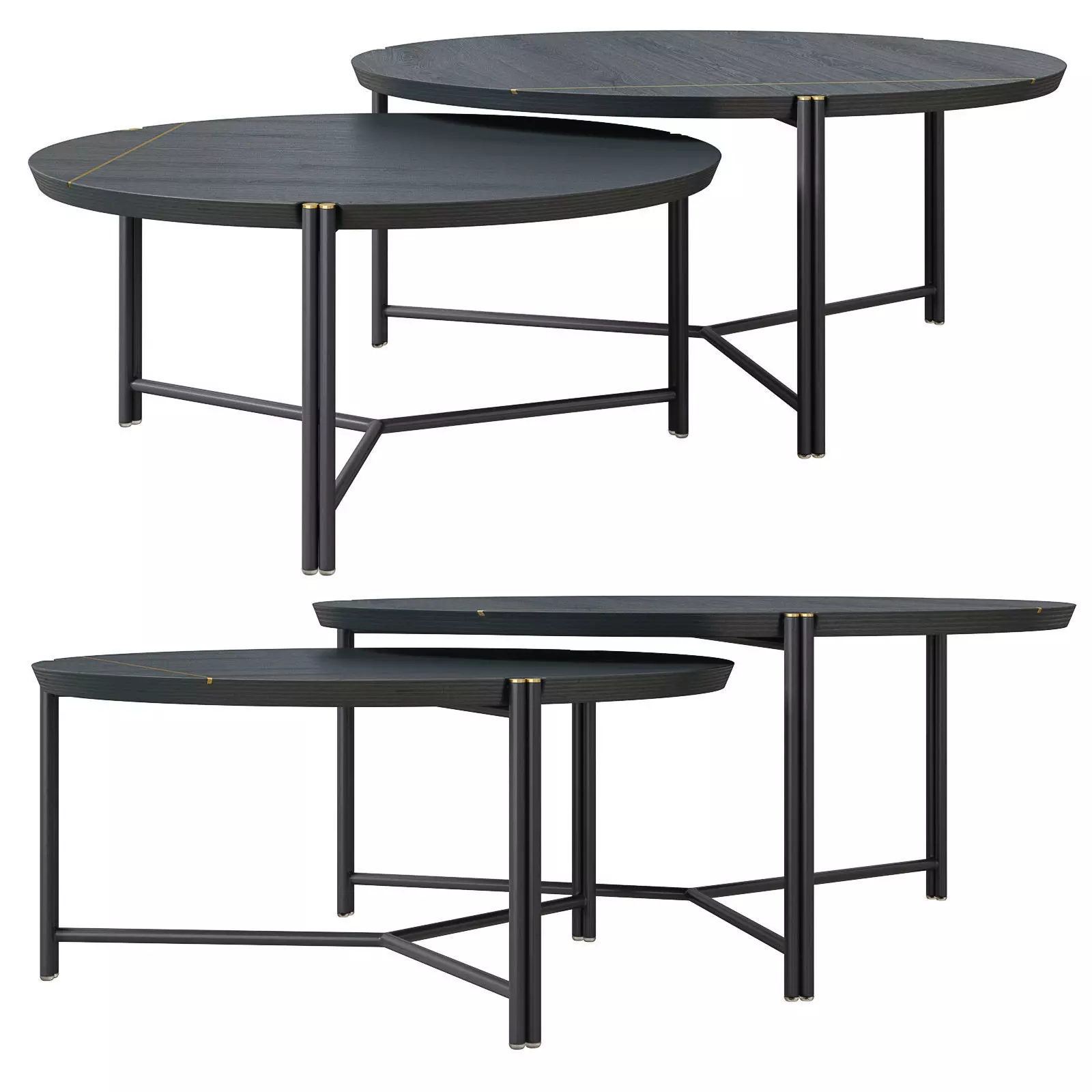 Coco Republic Milo nesting coffee table Low-poly 3D model_0