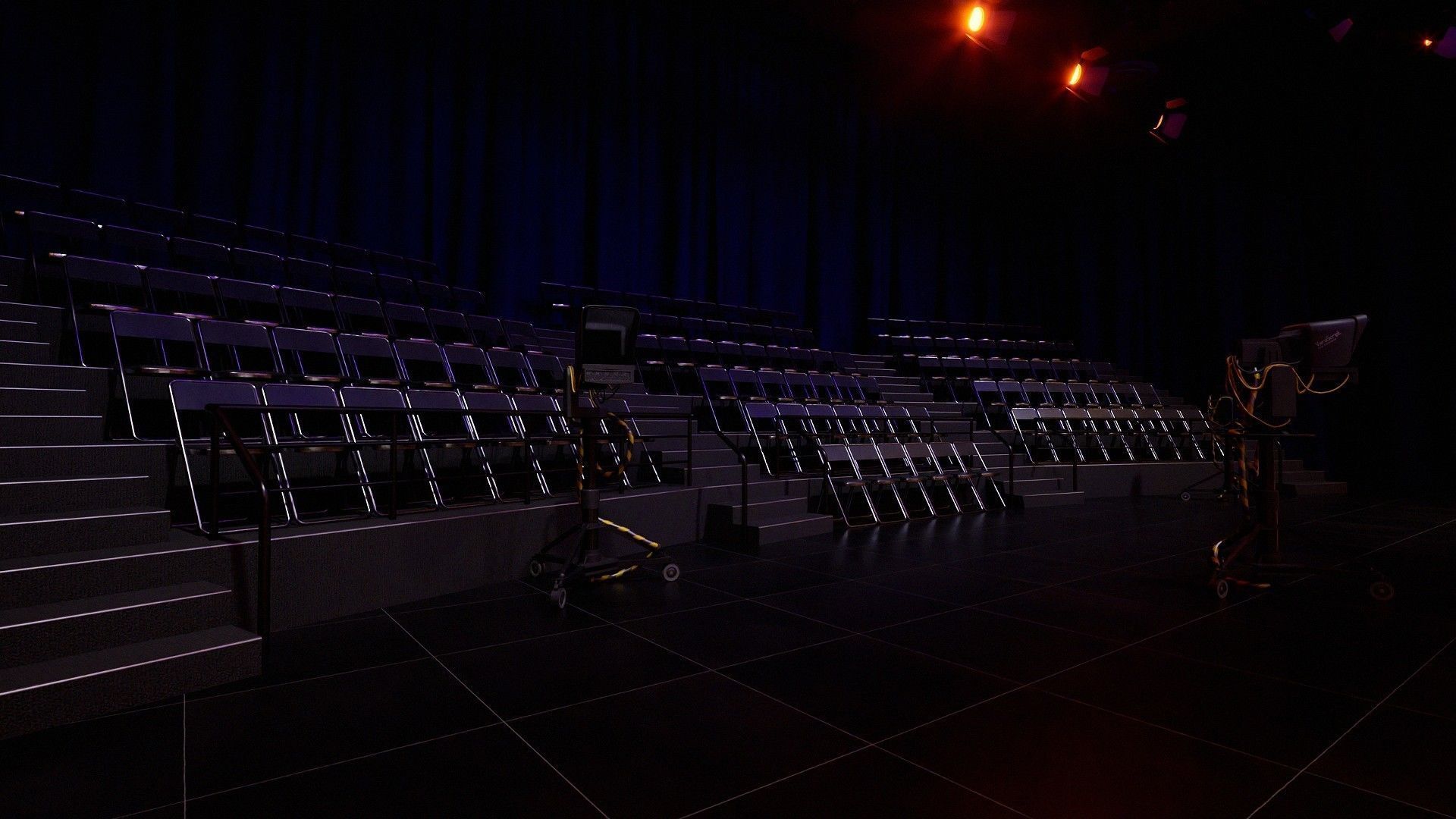 Talk Show Set Low-poly 3D model_8