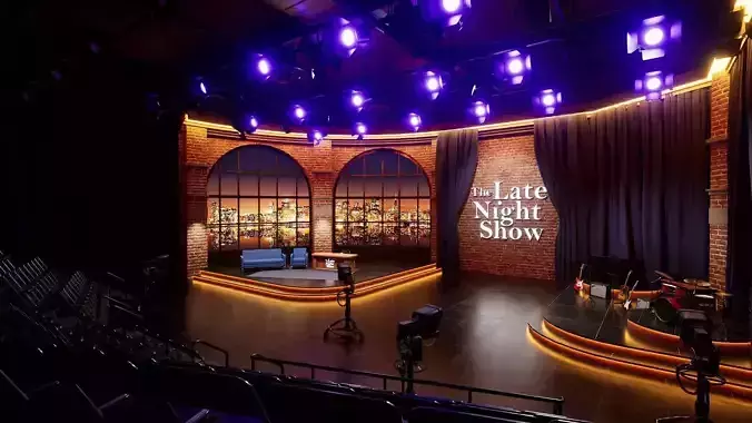 Talk Show Set Low-poly 3D model