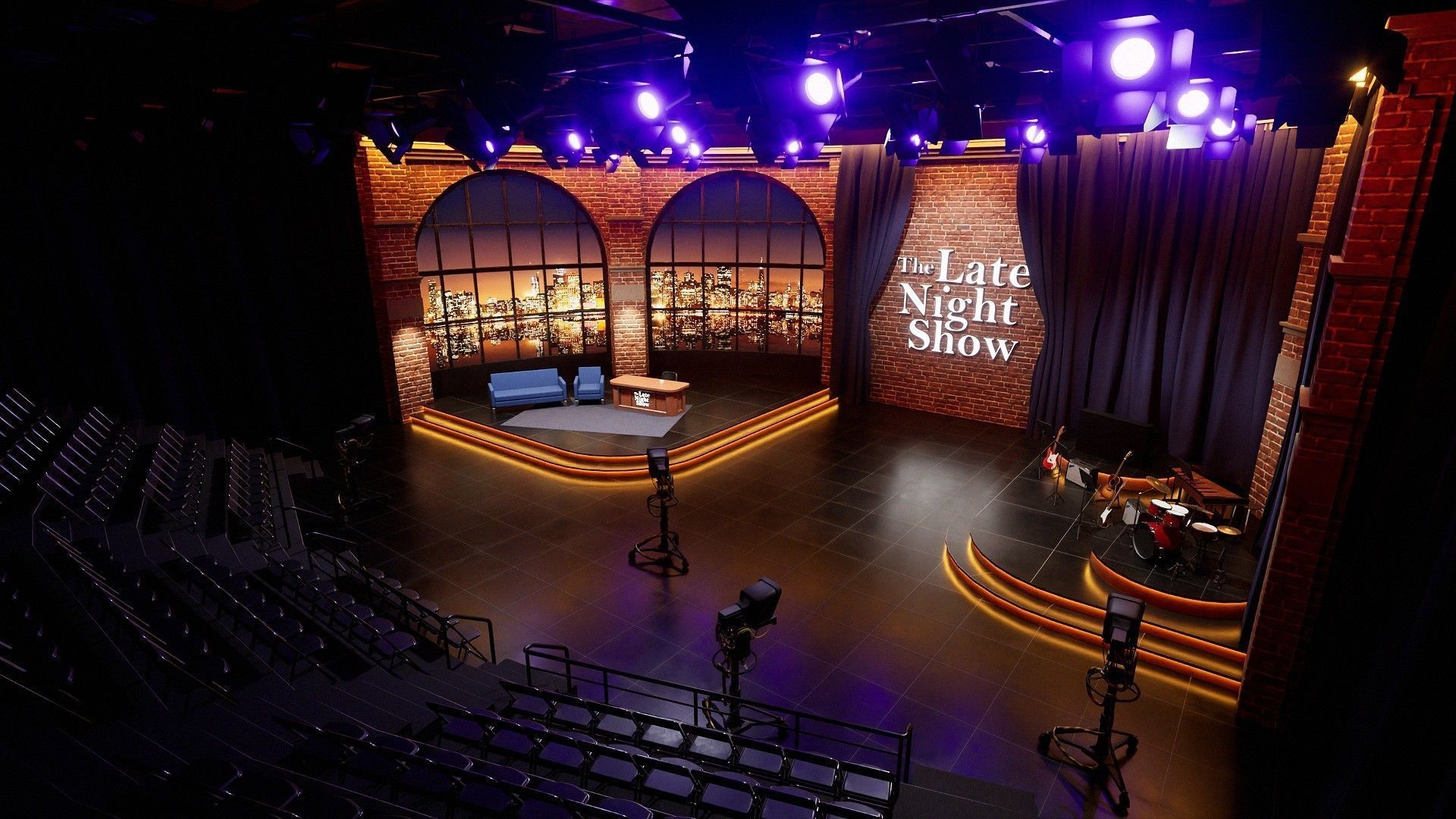 Talk Show Set Low-poly 3D model_11