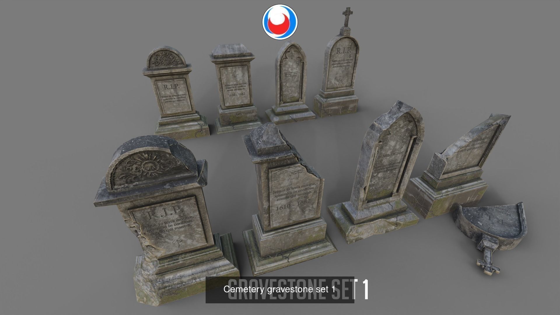 Cemetery tombstones collection _3