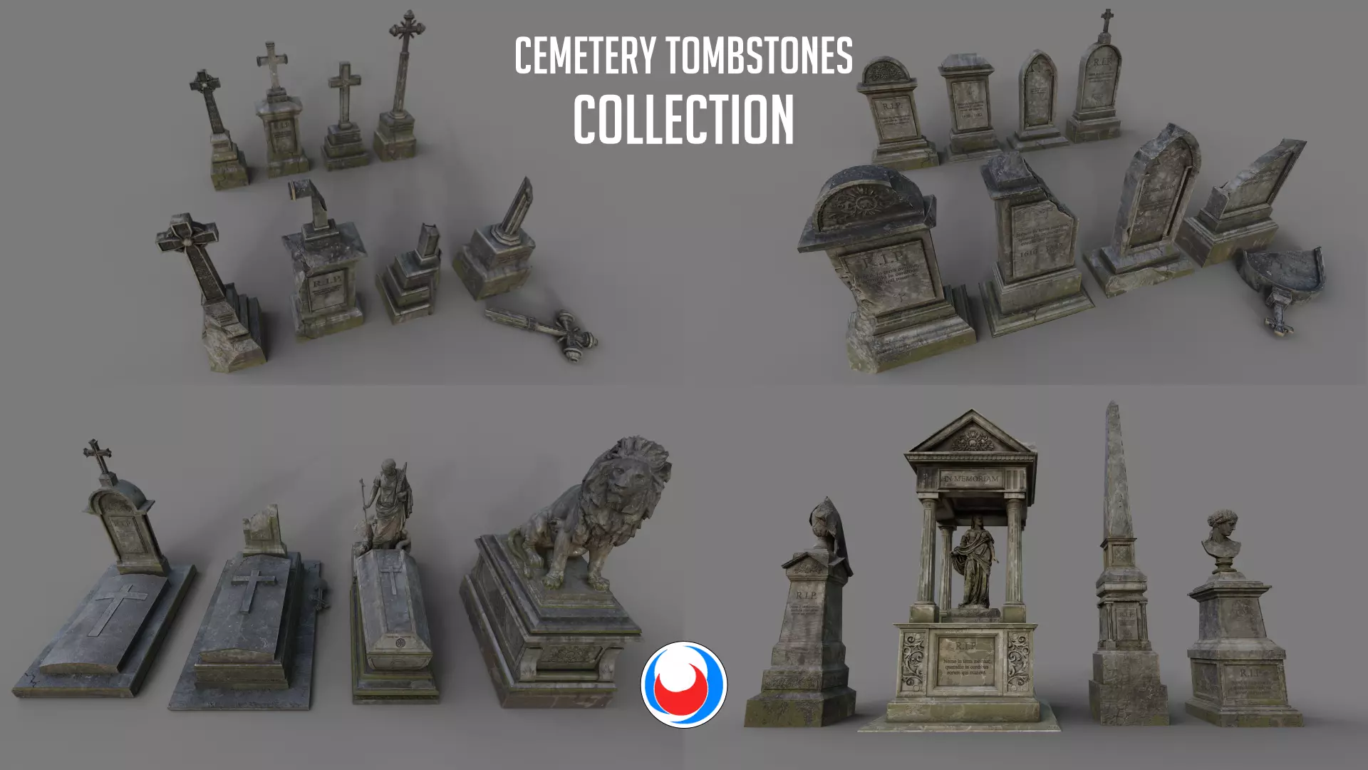 Cemetery tombstones collection _0