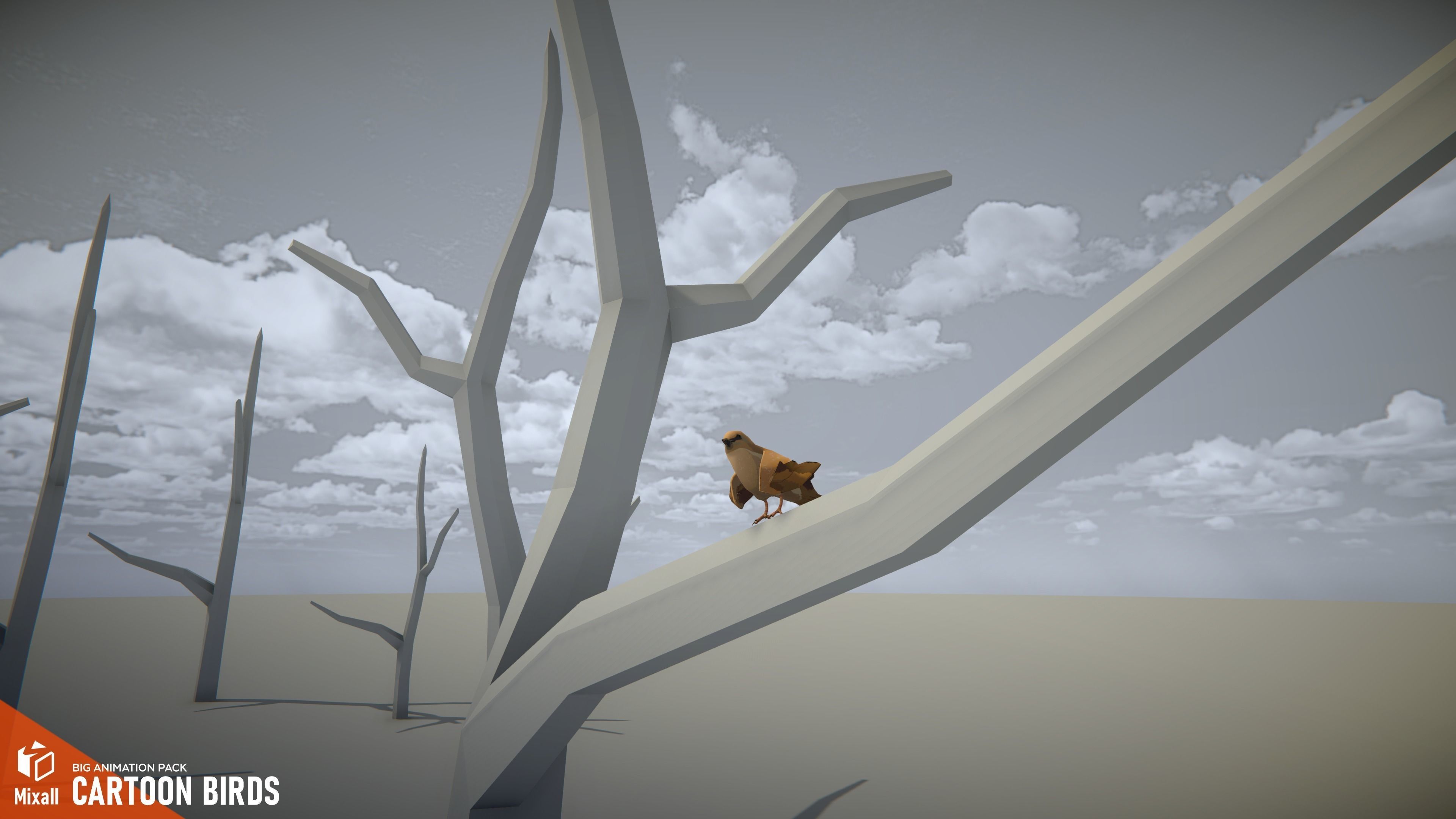 Cartoon birds - big animation pack 3D model_17