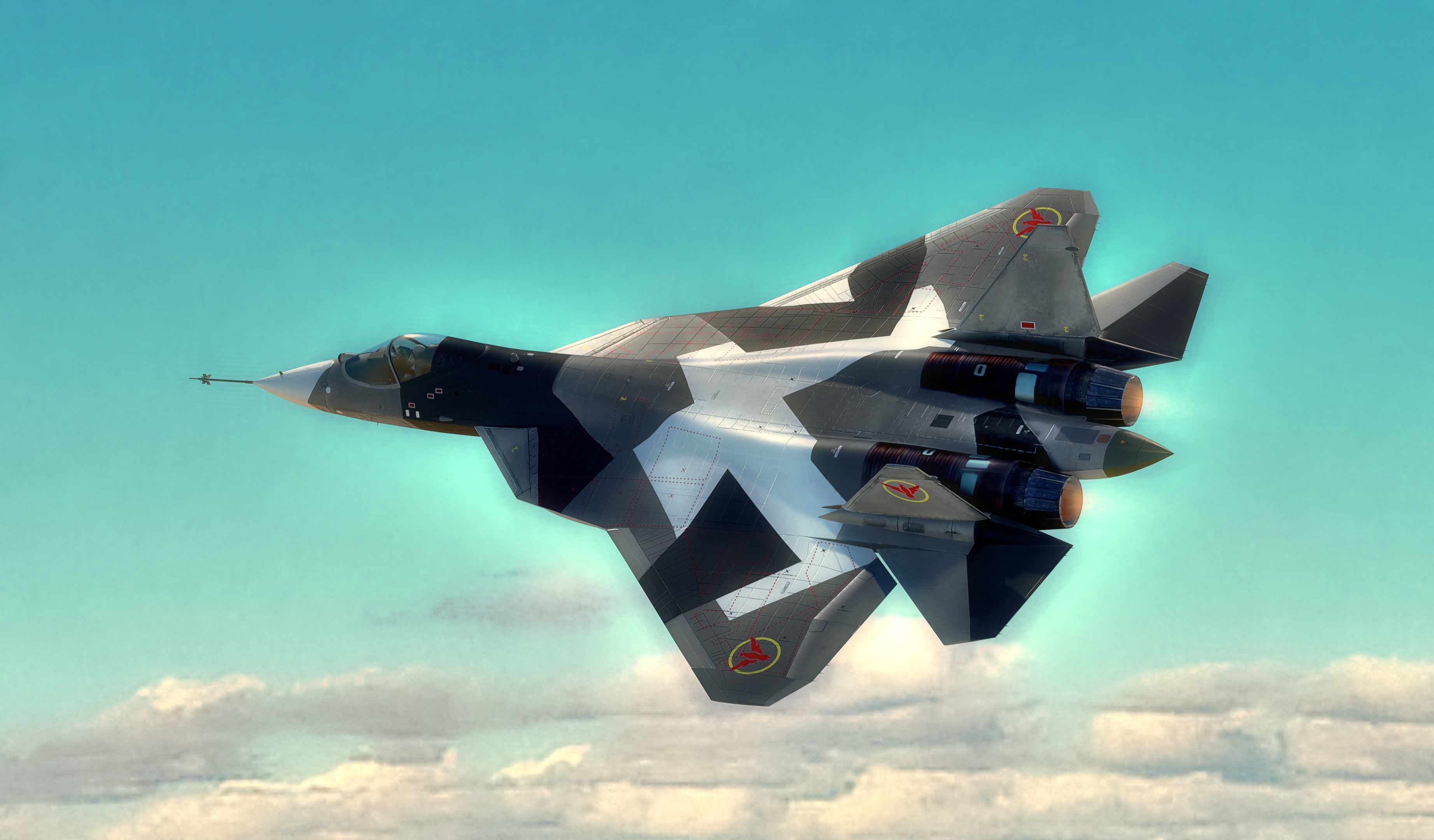 SU57 Felon-TopGun with Cockpit-Fully Rigged Low-poly 3D model_22