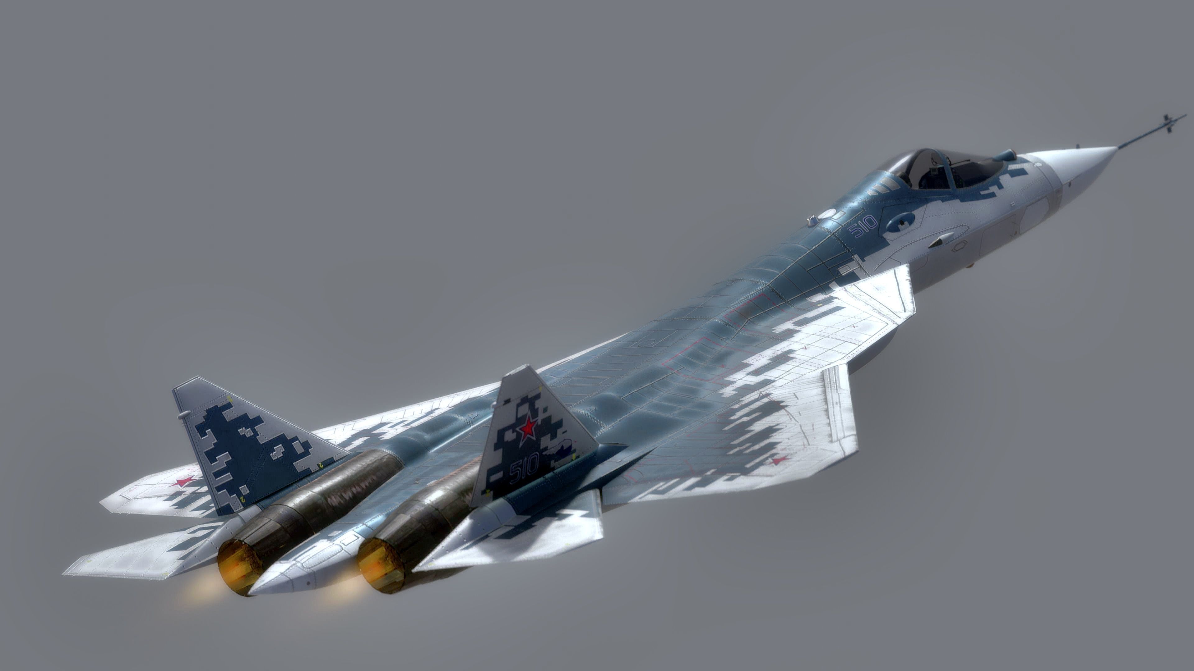 SU57 Felon-TopGun with Cockpit-Fully Rigged Low-poly 3D model_14