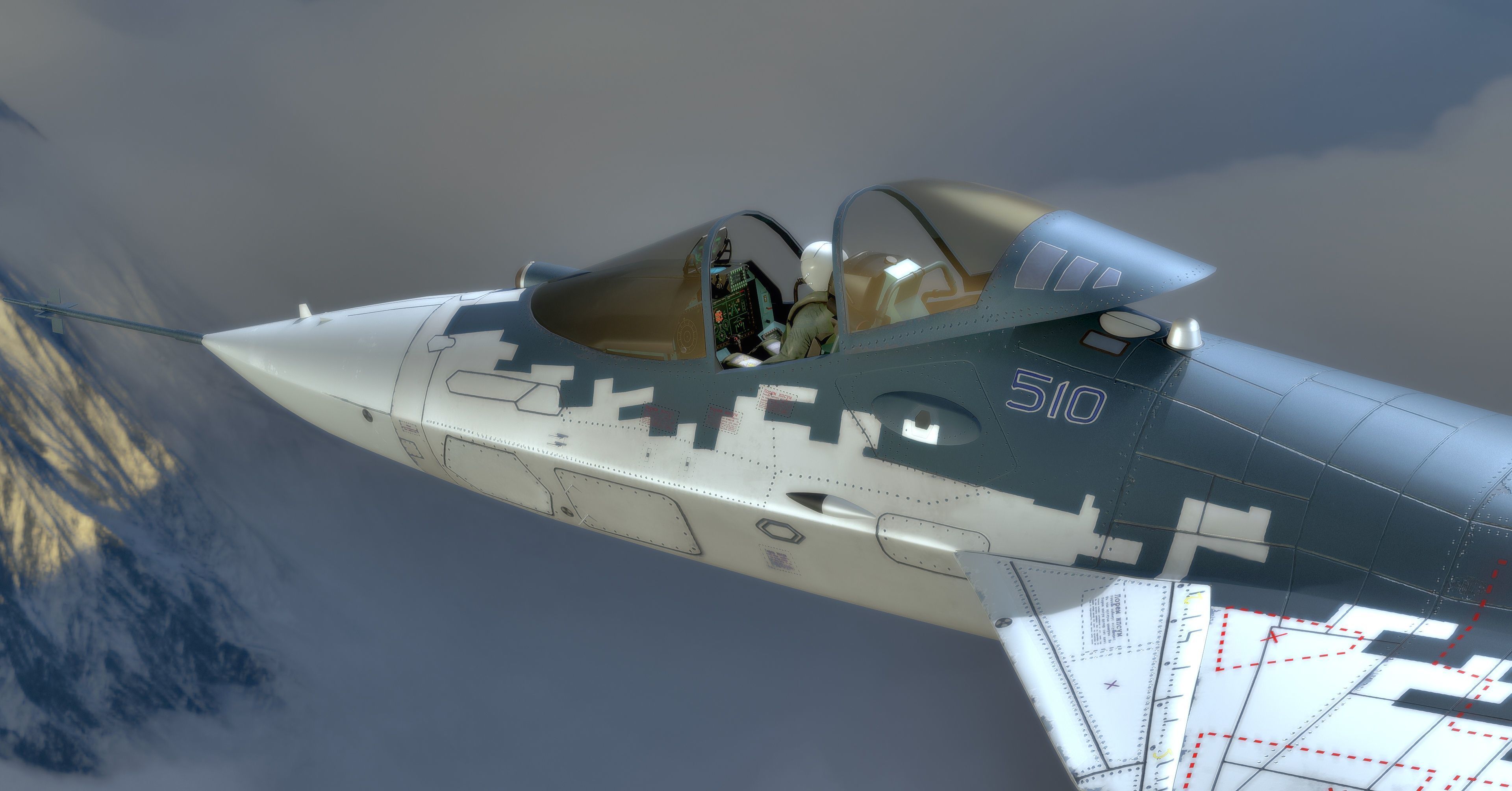 SU57 Felon-TopGun with Cockpit-Fully Rigged Low-poly 3D model_28