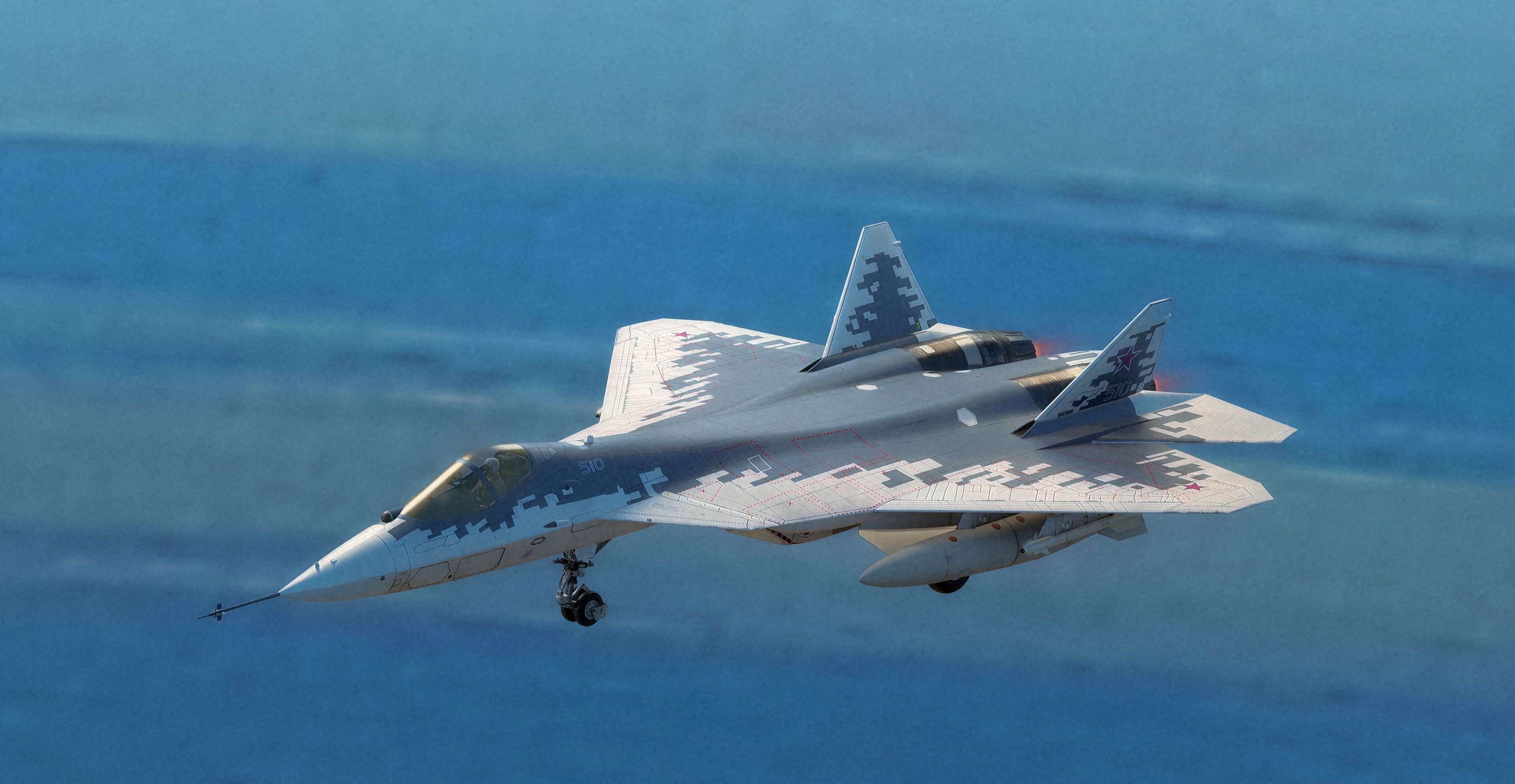 SU57 Felon-TopGun with Cockpit-Fully Rigged Low-poly 3D model_5