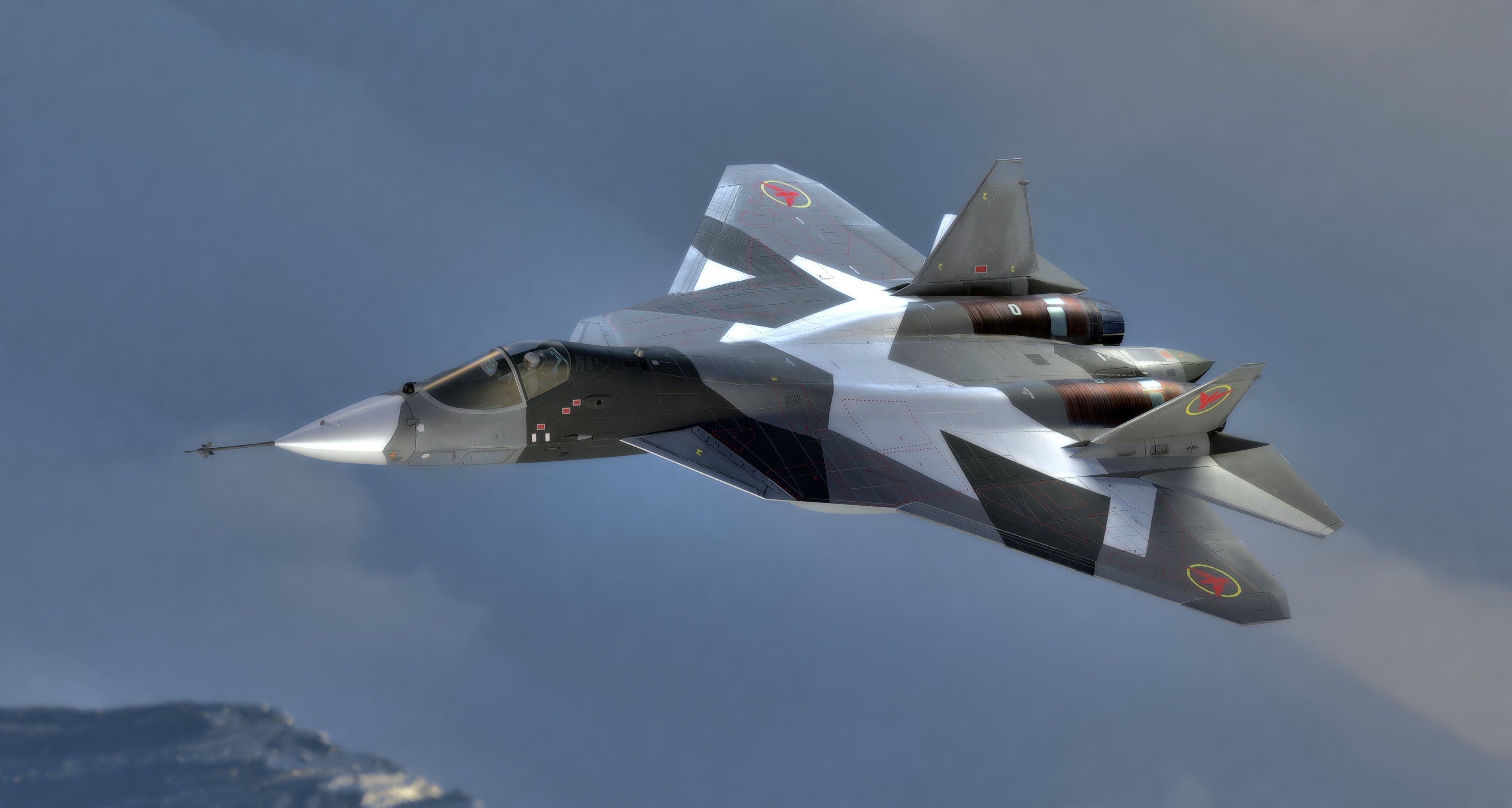 SU57 Felon-TopGun with Cockpit-Fully Rigged Low-poly 3D model_24