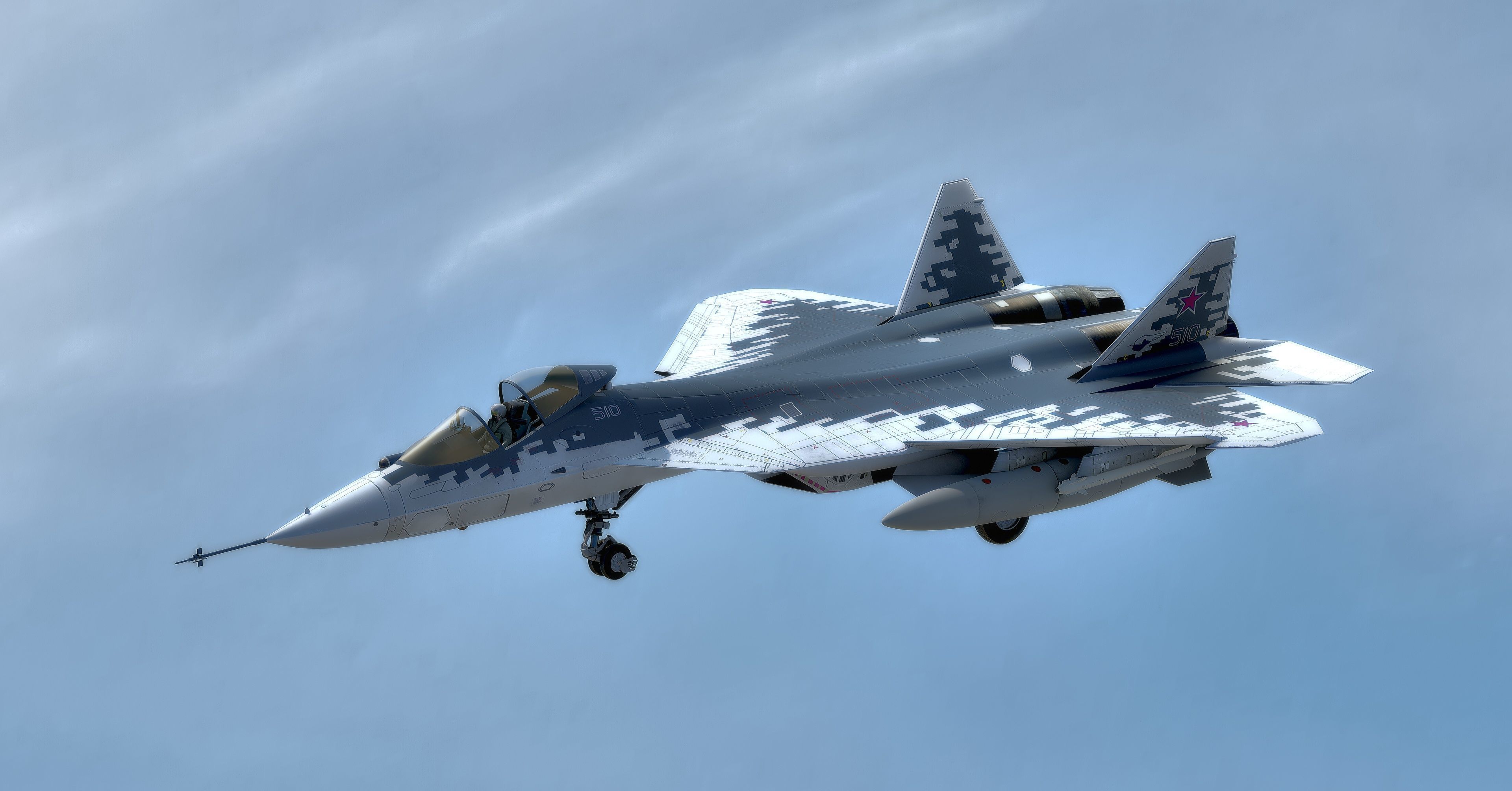 SU57 Felon-TopGun with Cockpit-Fully Rigged Low-poly 3D model_19