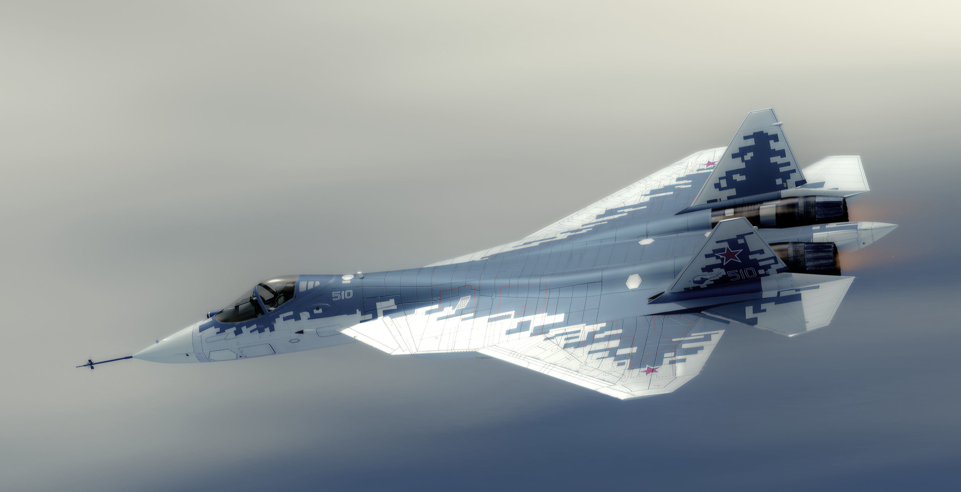 SU57 Felon-TopGun with Cockpit-Fully Rigged Low-poly 3D model_12