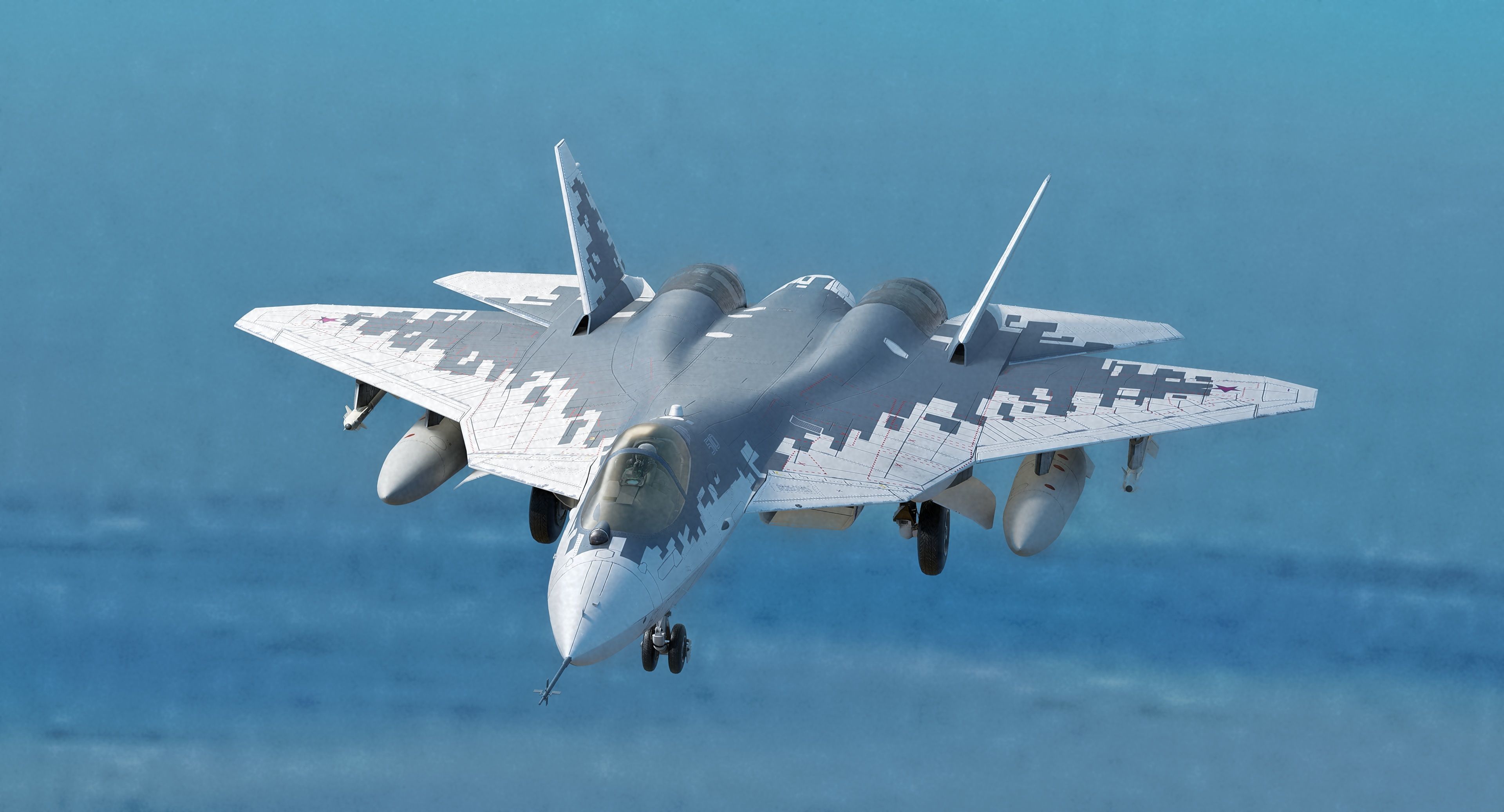 SU57 Felon-TopGun with Cockpit-Fully Rigged Low-poly 3D model_4