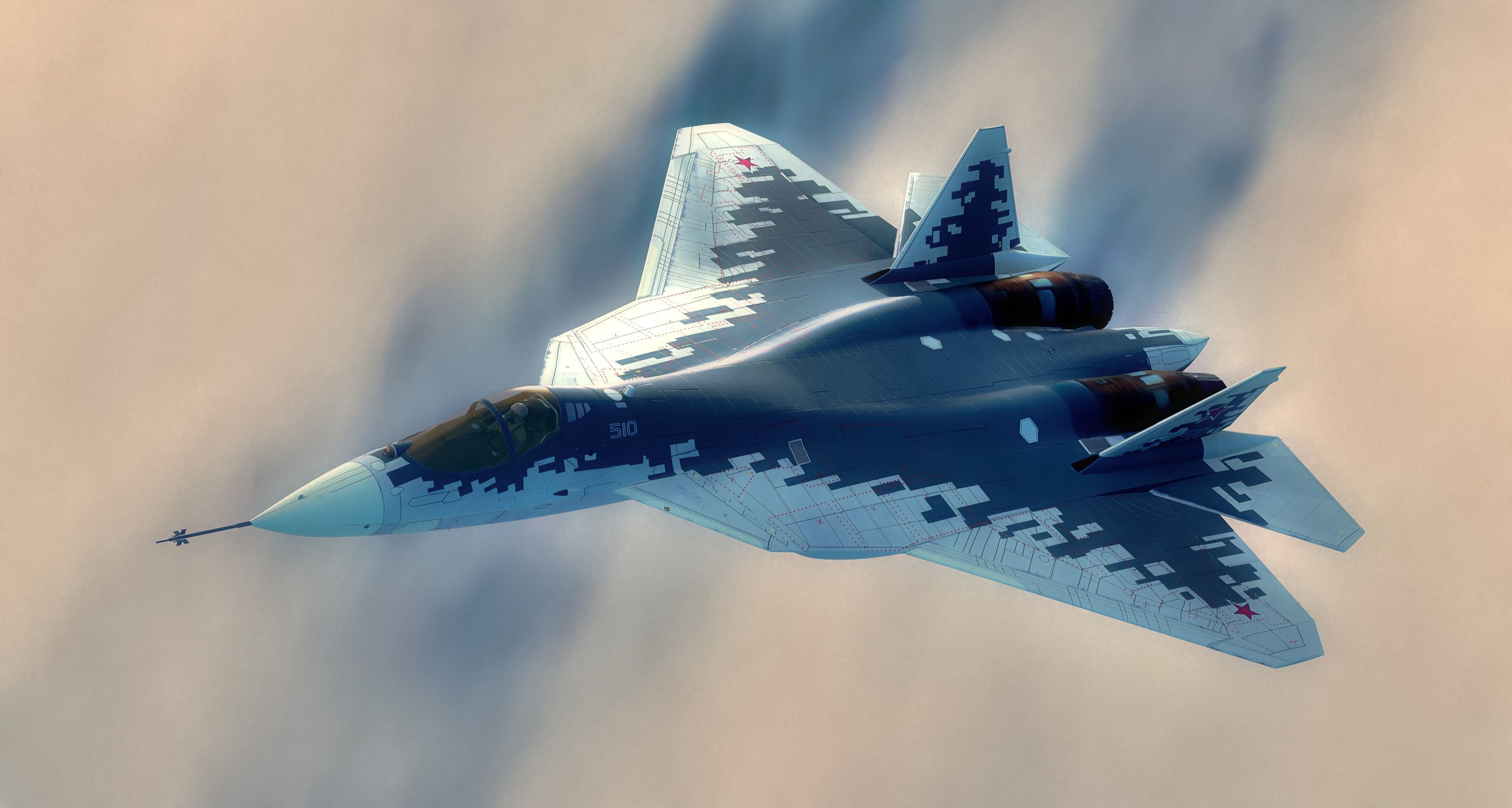 SU57 Felon-TopGun with Cockpit-Fully Rigged Low-poly 3D model_2