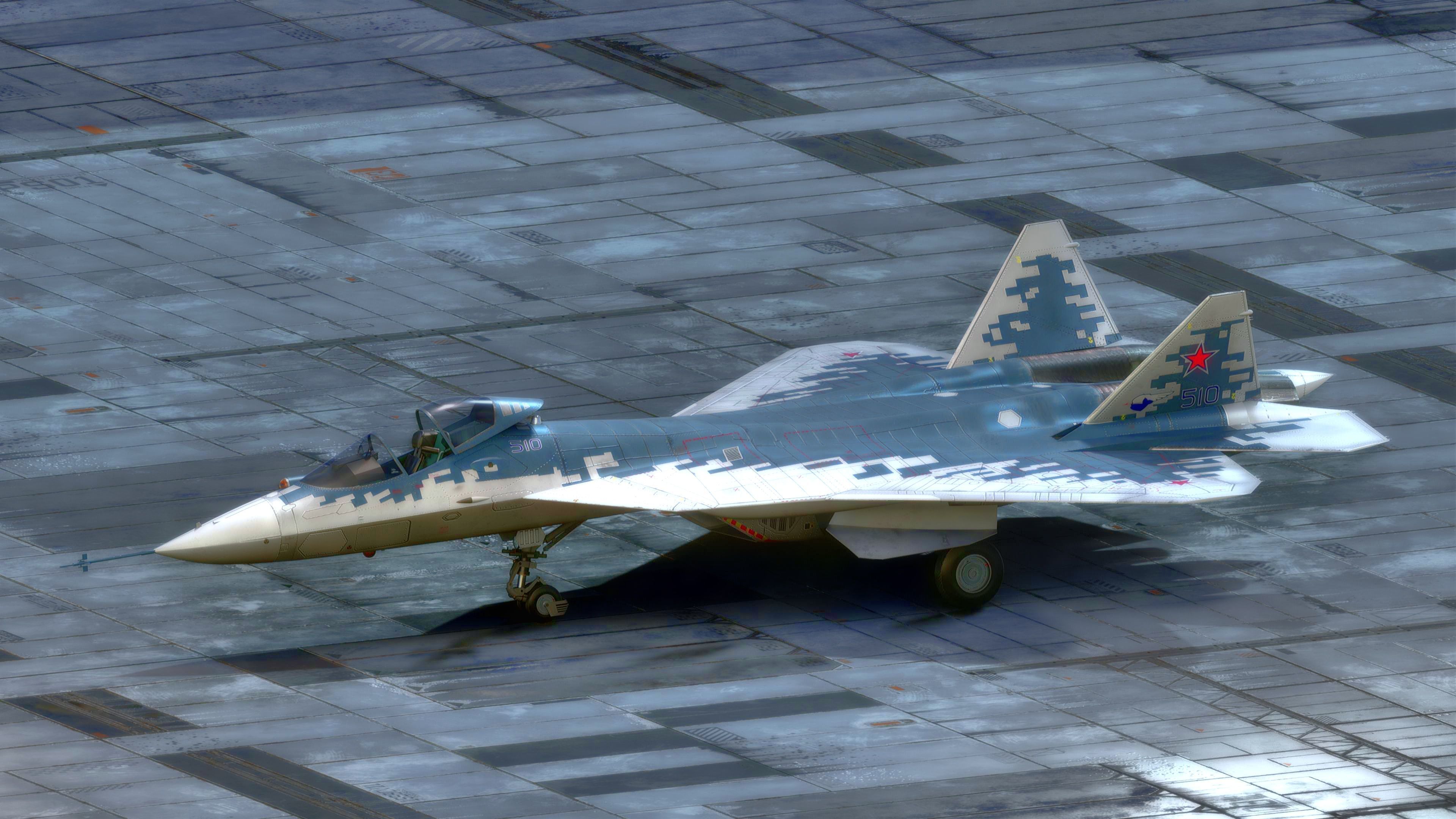 SU57 Felon-TopGun with Cockpit-Fully Rigged Low-poly 3D model_25