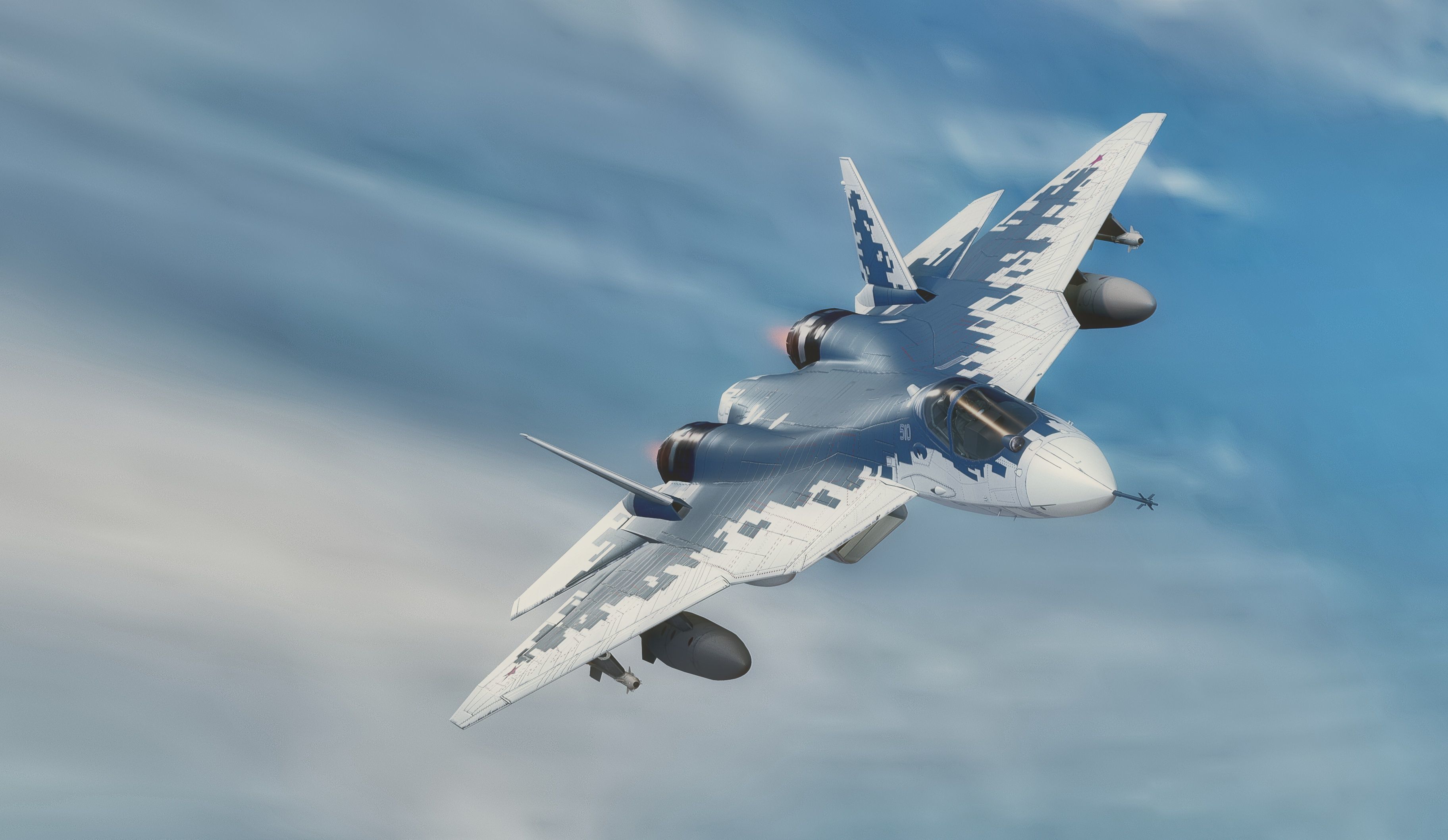 SU57 Felon-TopGun with Cockpit-Fully Rigged Low-poly 3D model_17