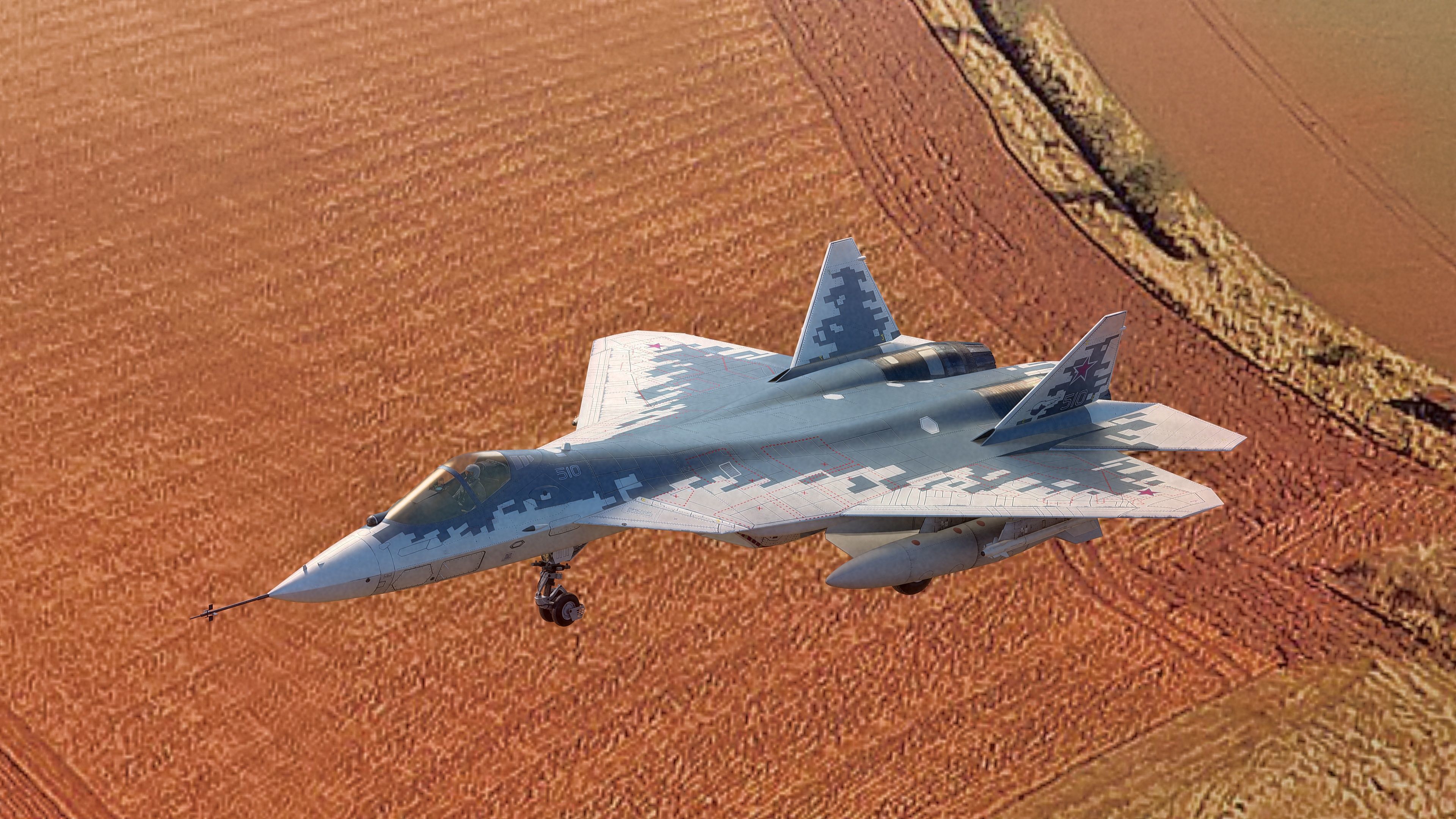 SU57 Felon-TopGun with Cockpit-Fully Rigged Low-poly 3D model_11