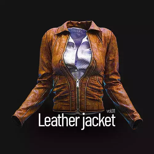 Leather woman jacket 3D model