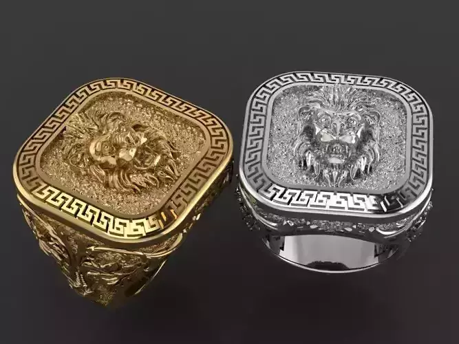 floral lion ring 