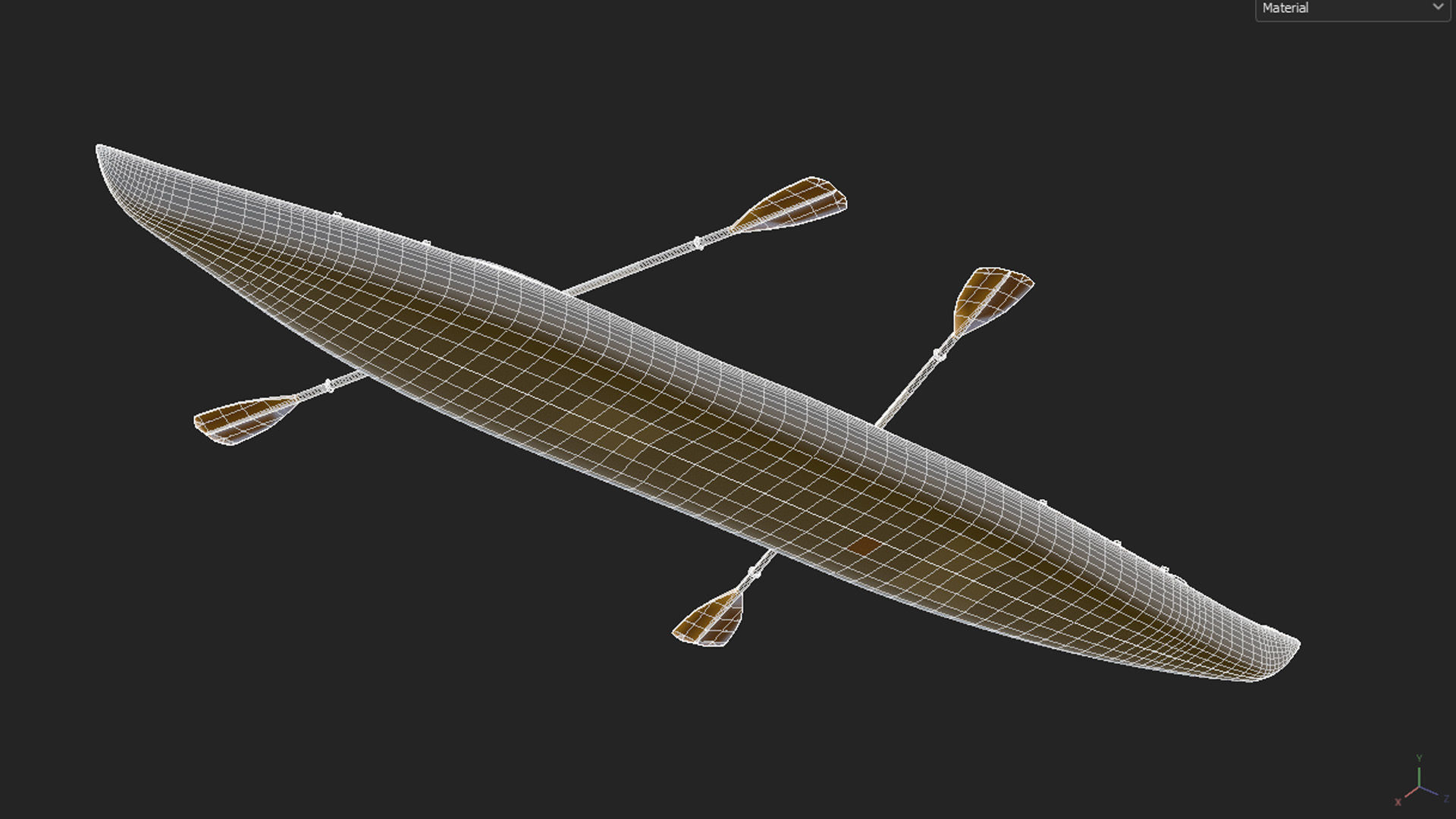 Kayak 02 Low-poly 3D model_15