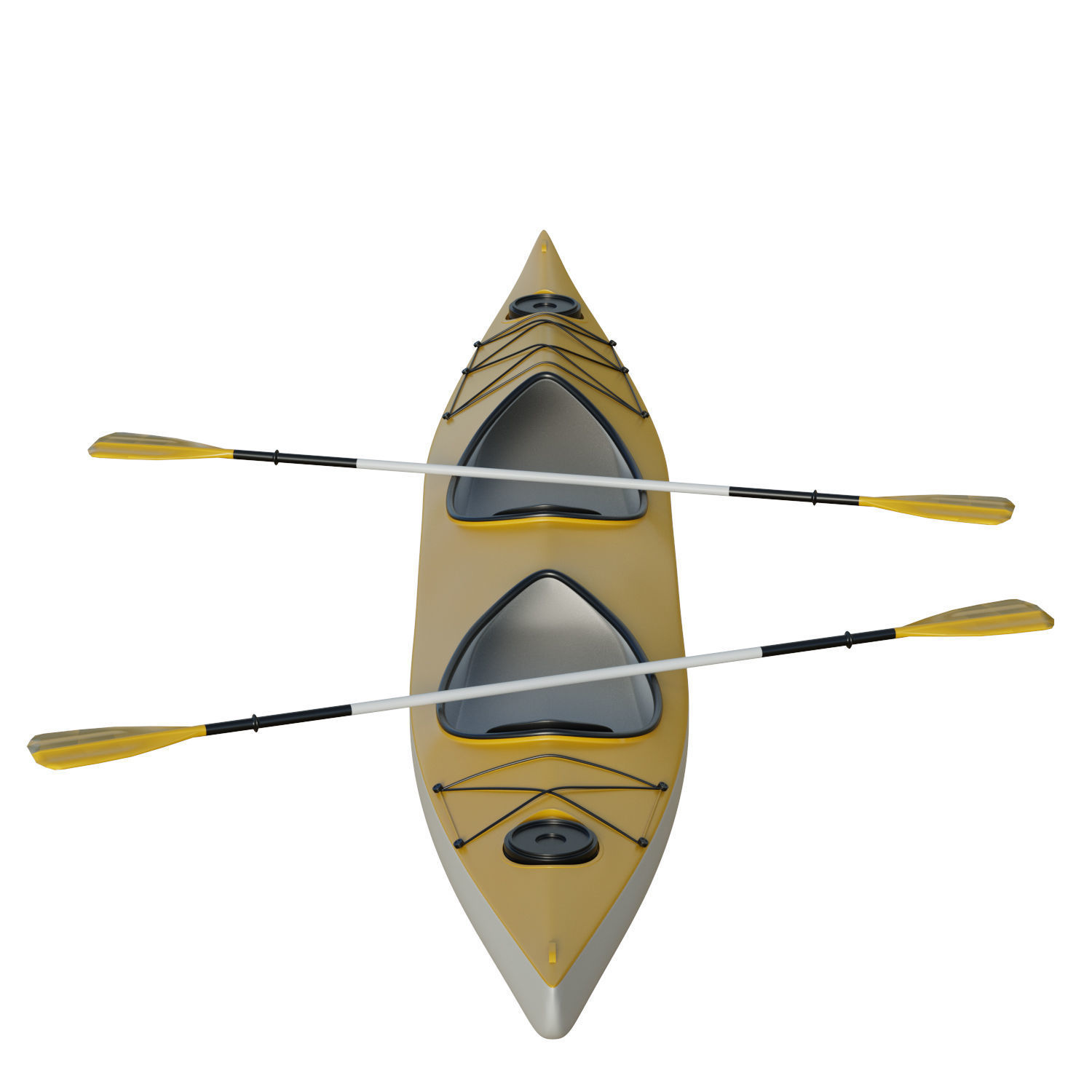 Kayak 02 Low-poly 3D model_17