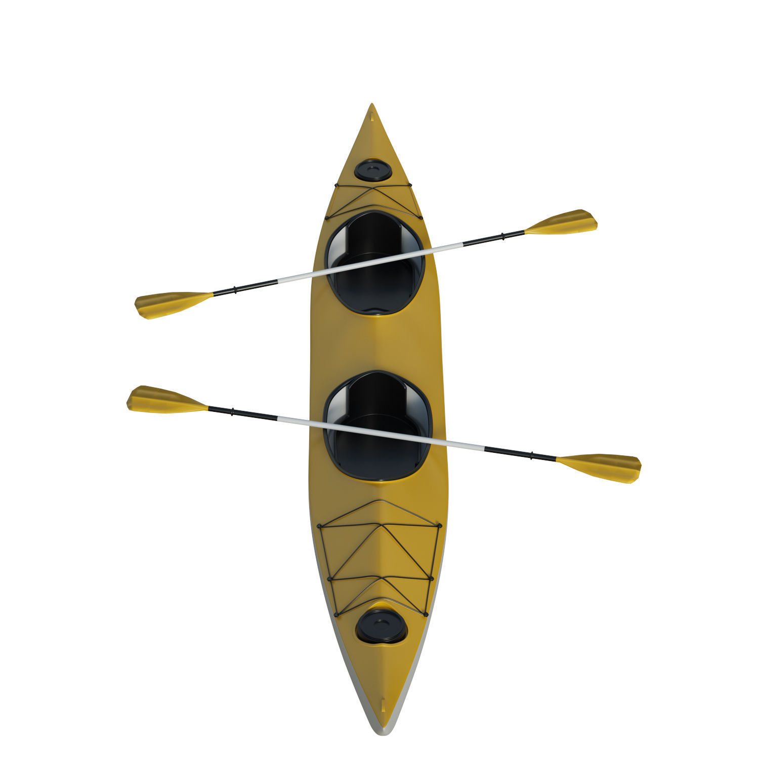 Kayak 02 Low-poly 3D model_9