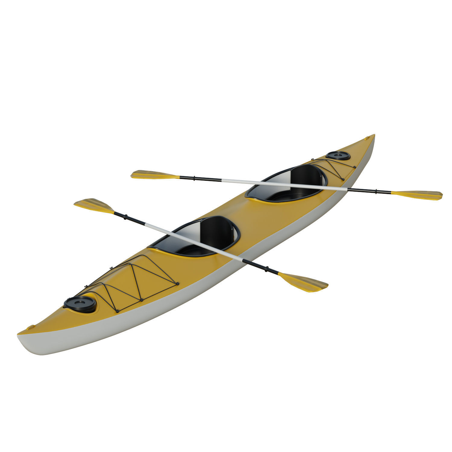 Kayak 02 Low-poly 3D model_1