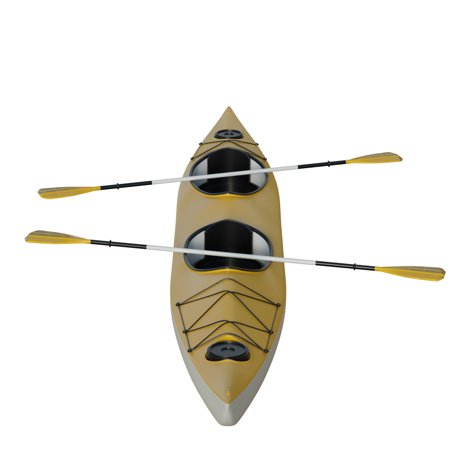 Kayak 02 Low-poly 3D model_7