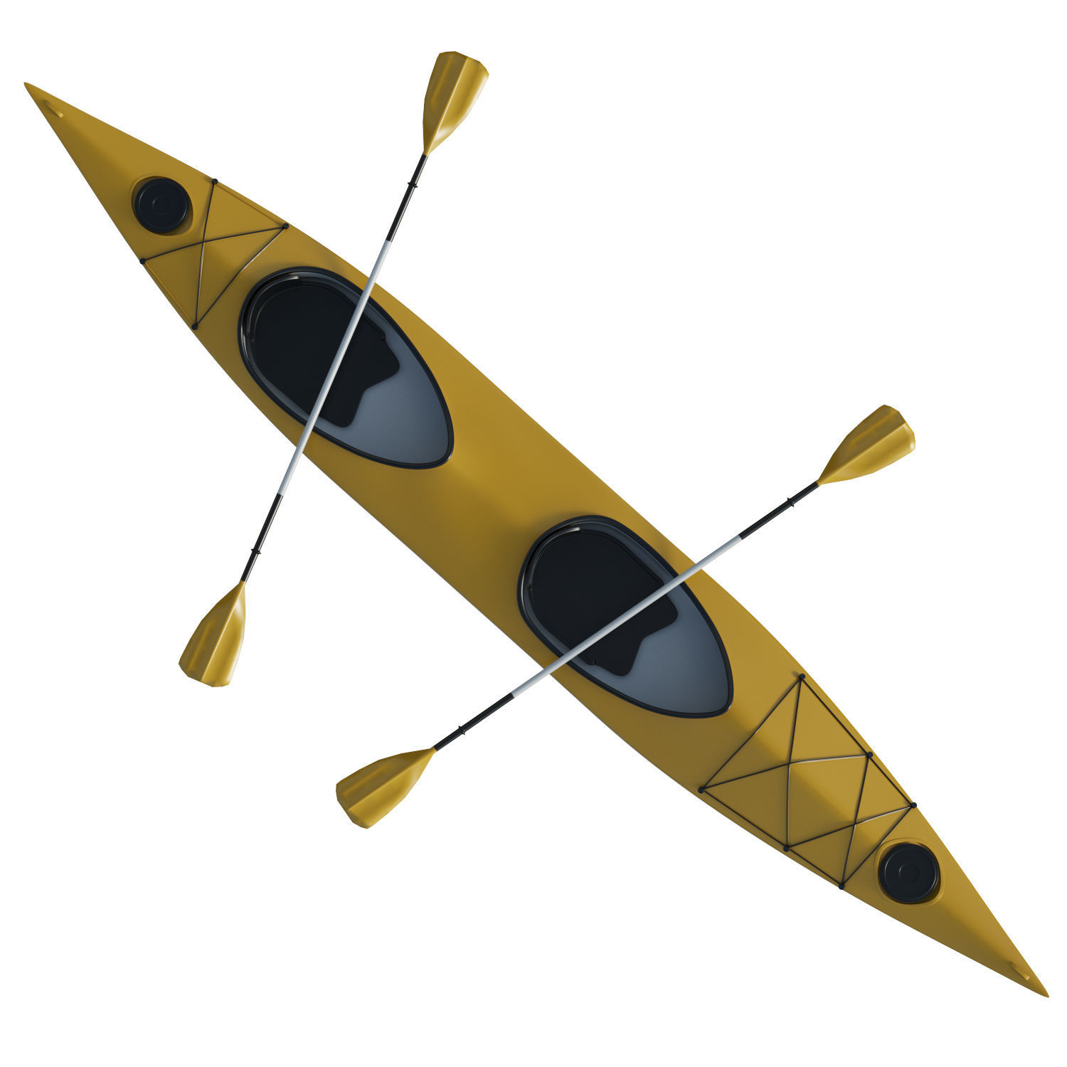Kayak 02 Low-poly 3D model_8