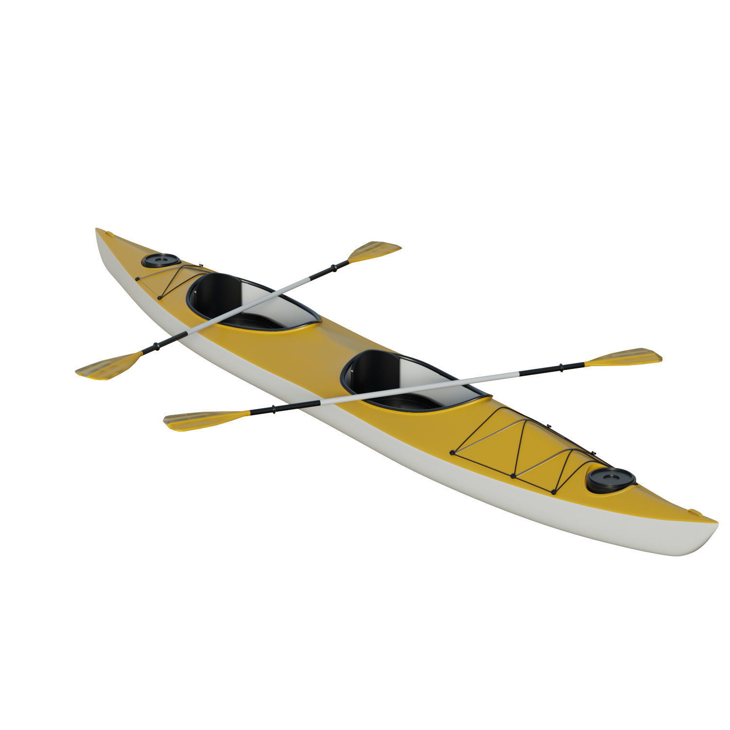 Kayak 02 Low-poly 3D model_10