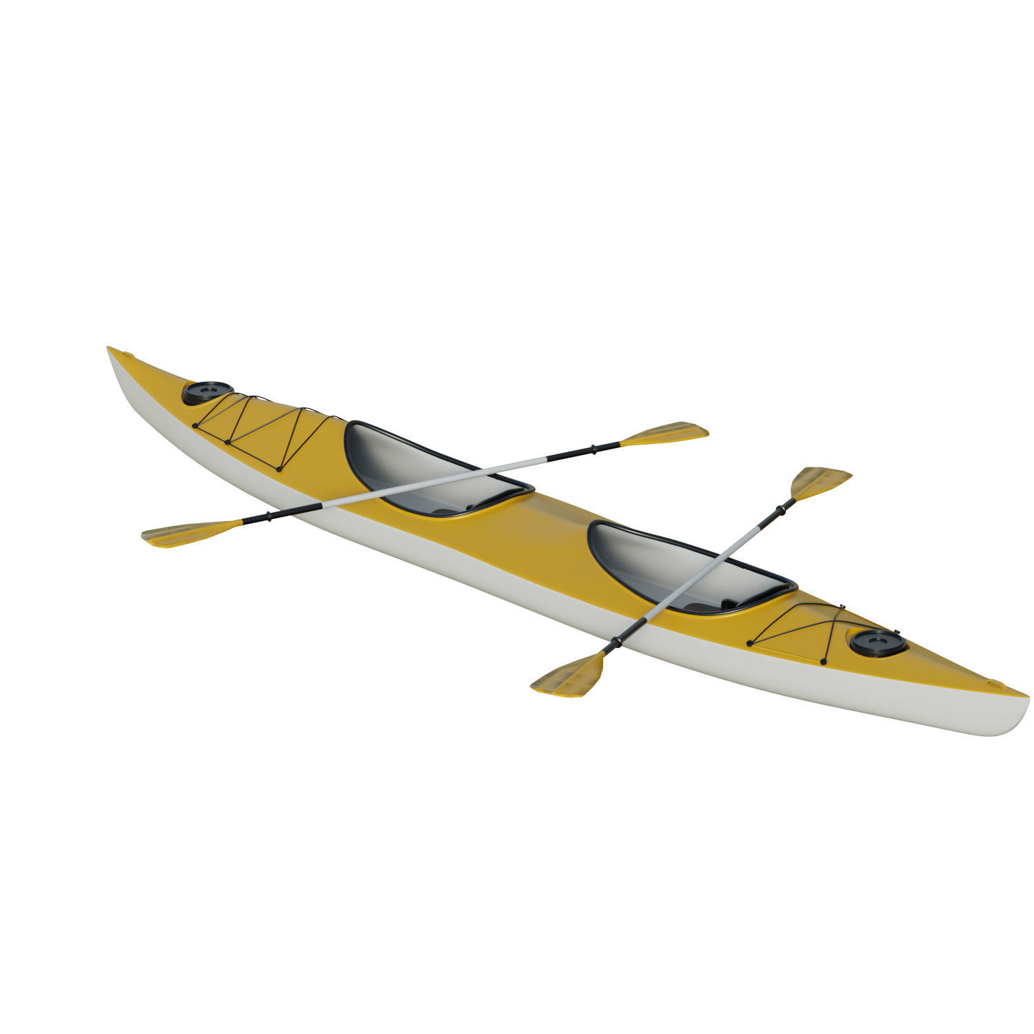 Kayak 02 Low-poly 3D model_4
