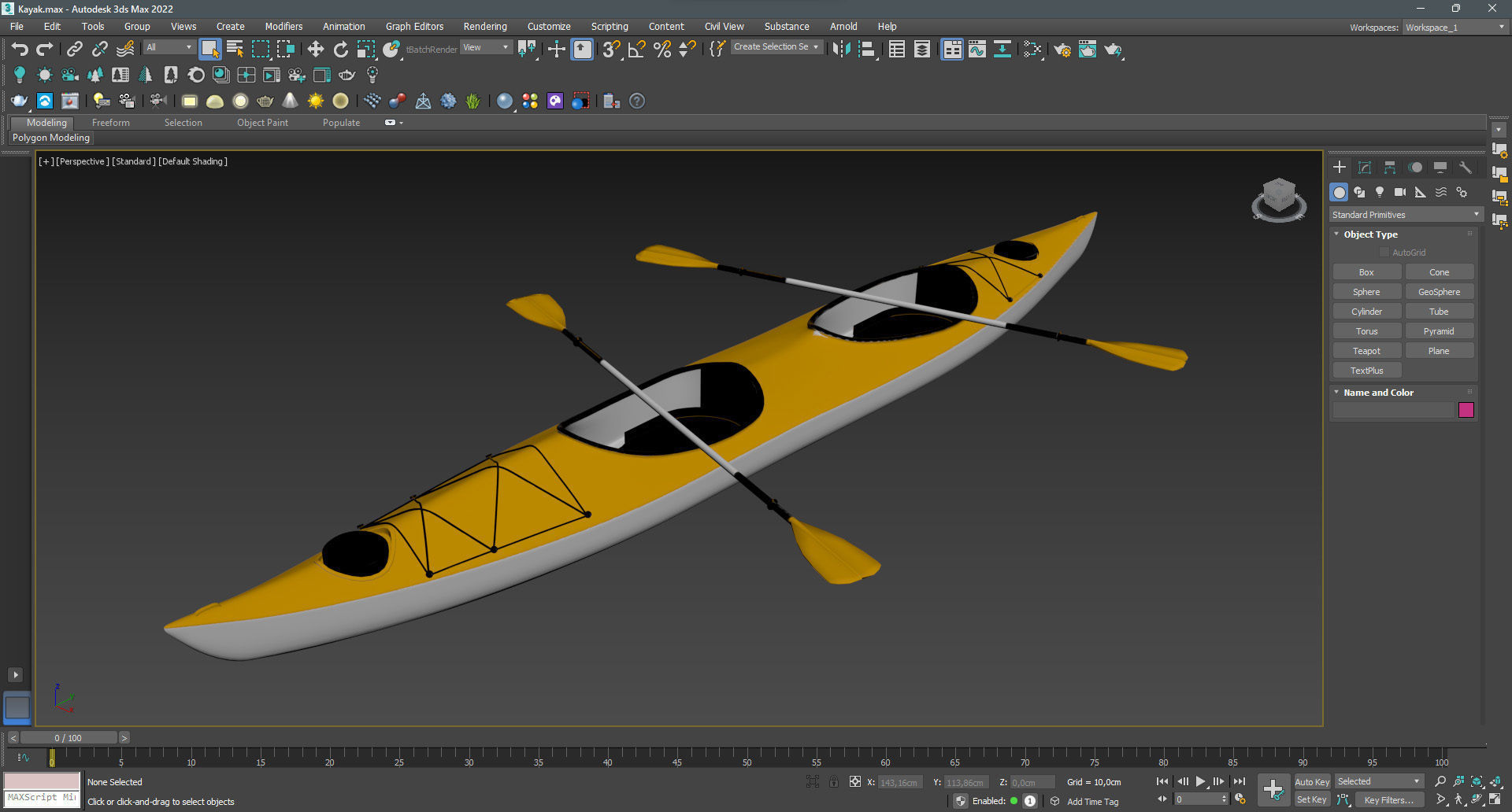 Kayak 02 Low-poly 3D model_12