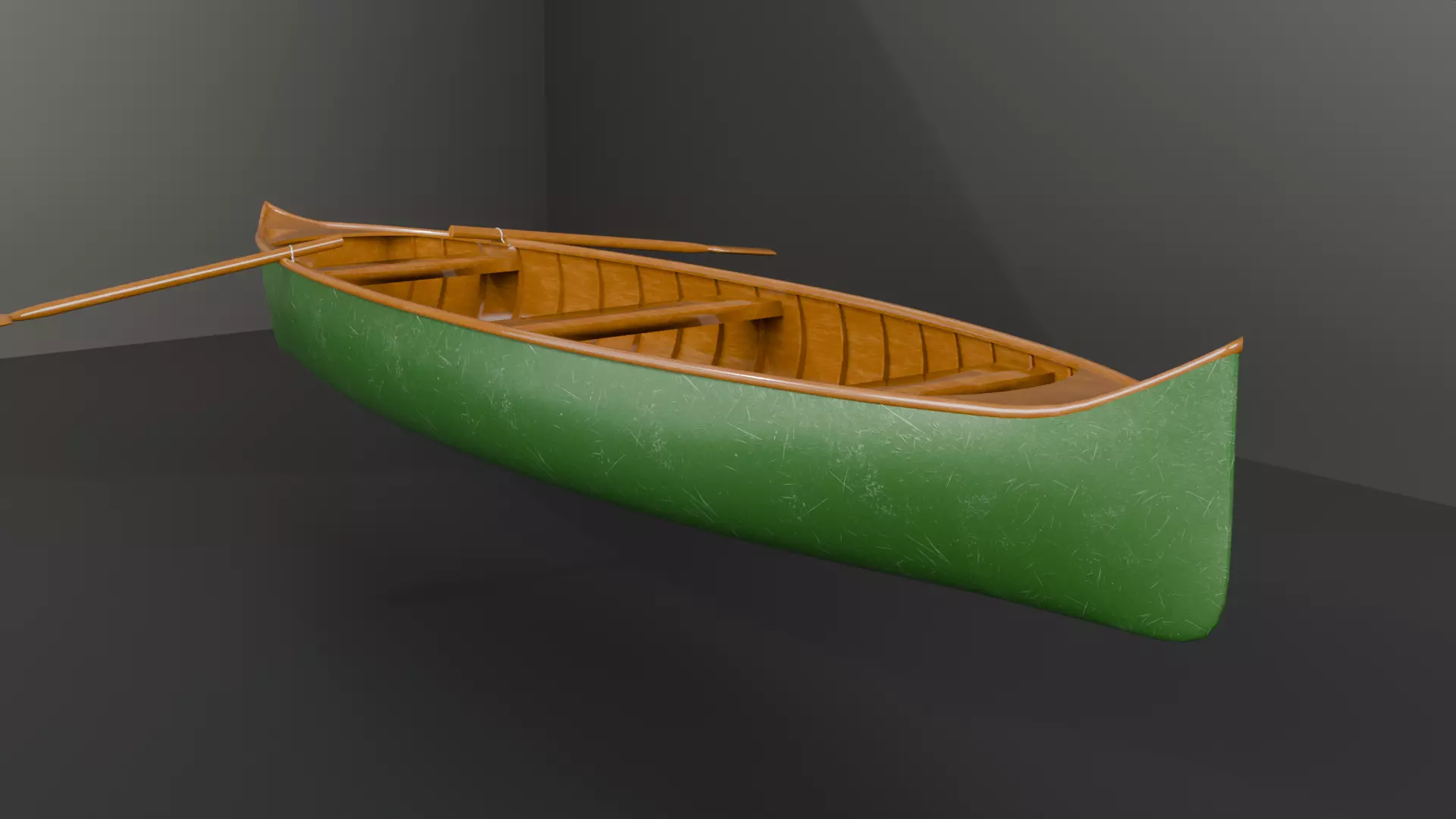 Canoe Row-Boat Model Low-poly 3D model
