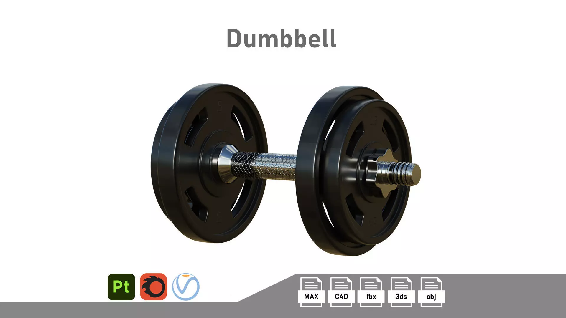 Dumbbell 01 Low-poly 3D model