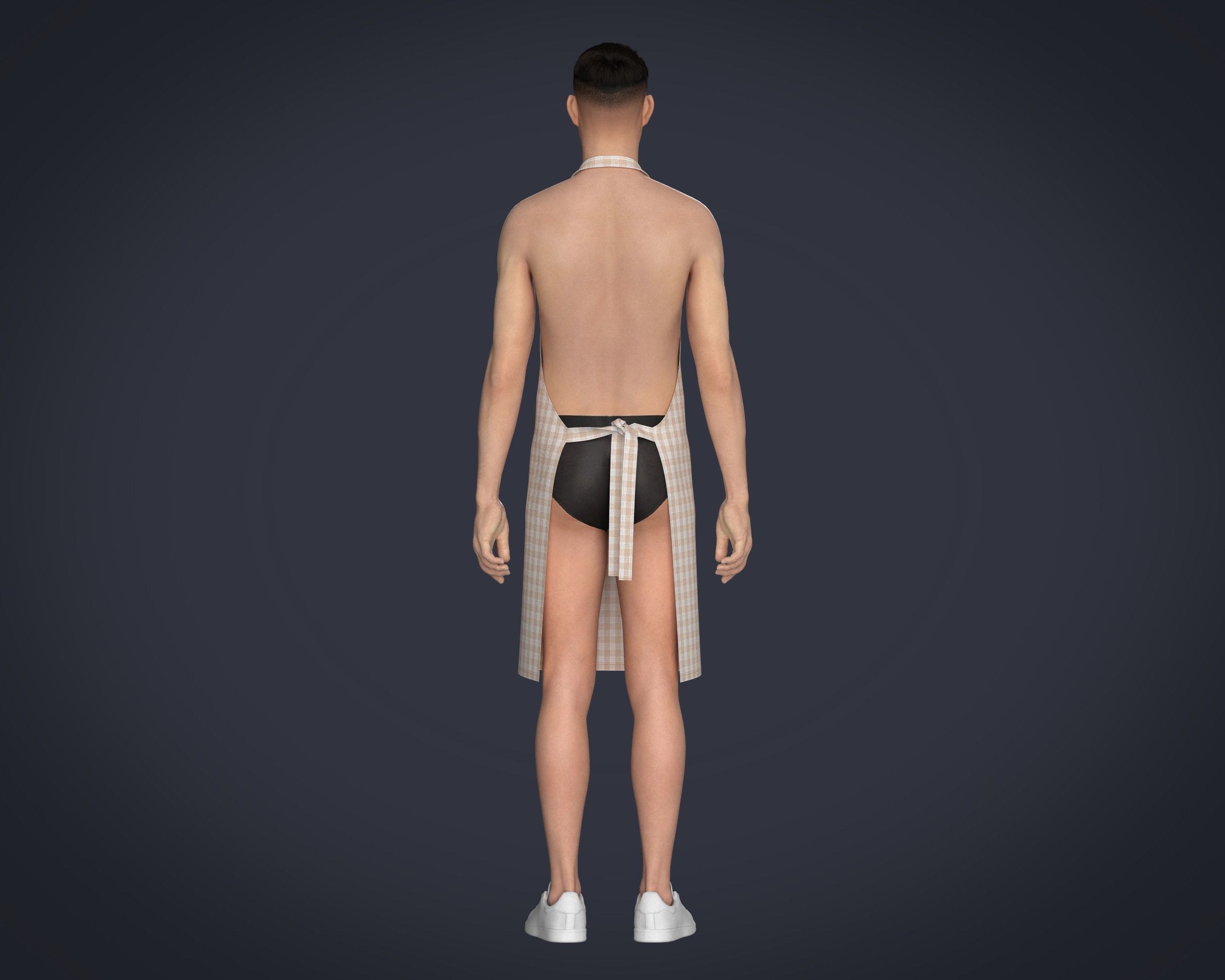 Apron-Checked 3D model_8