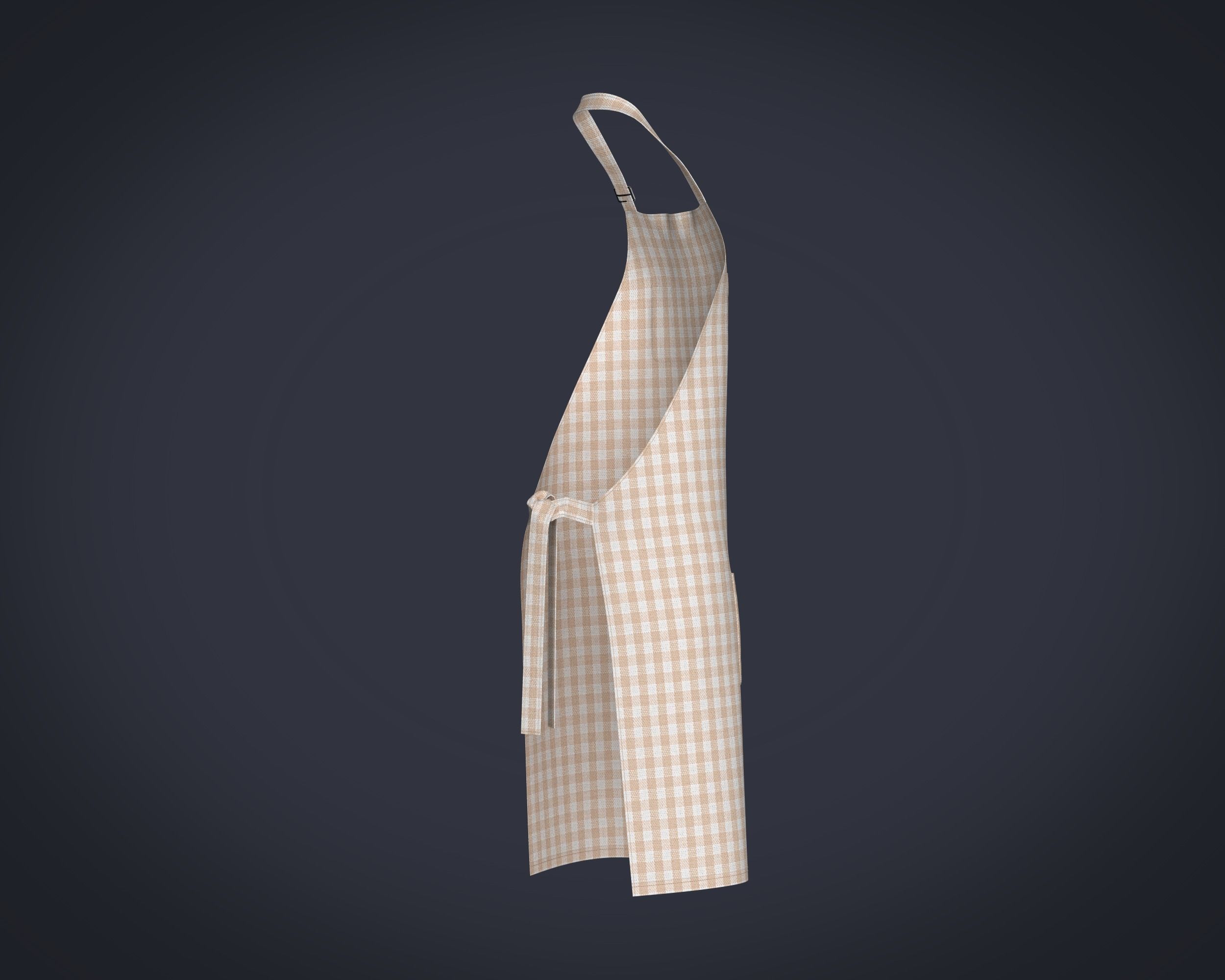 Apron-Checked 3D model_2
