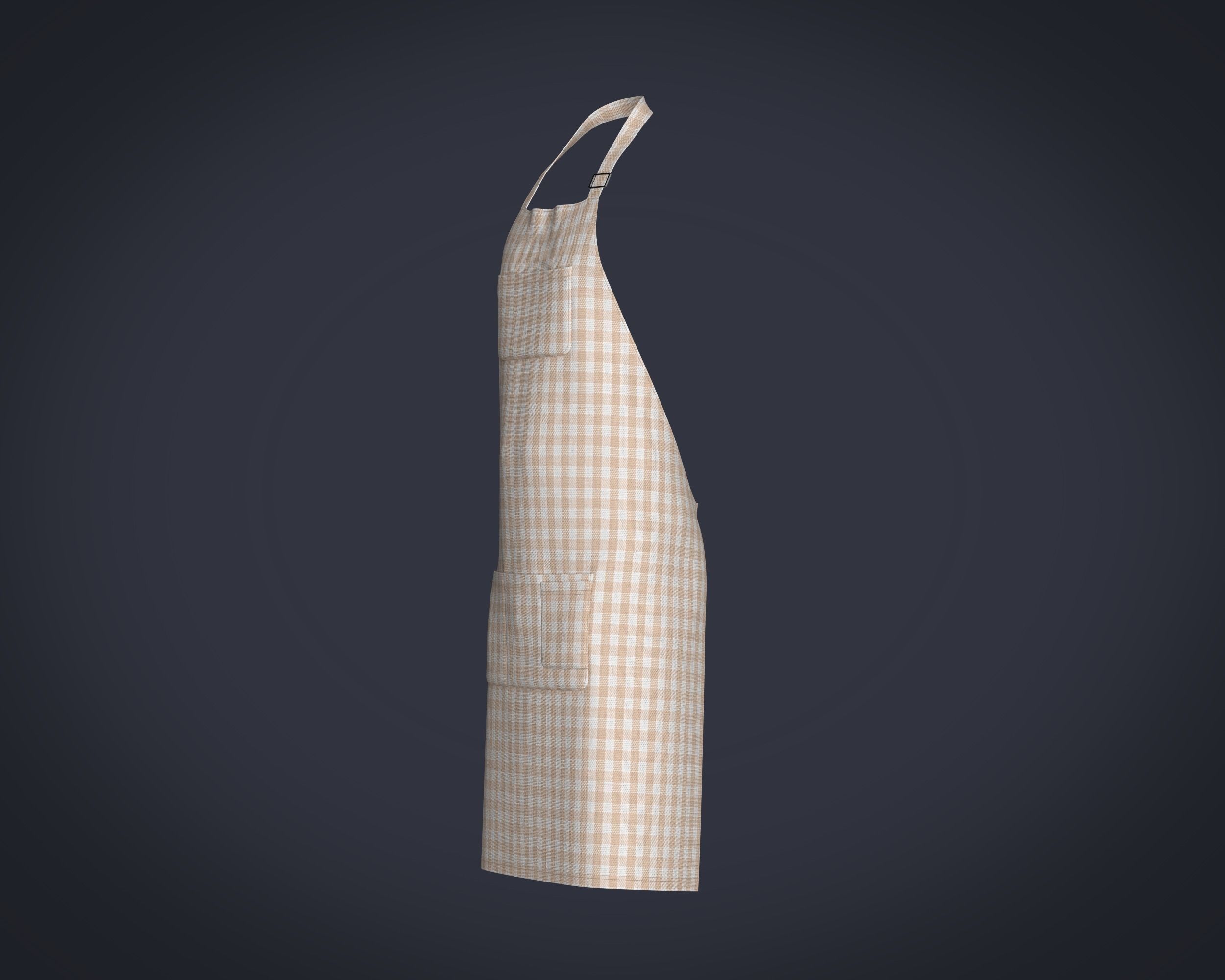 Apron-Checked 3D model_5