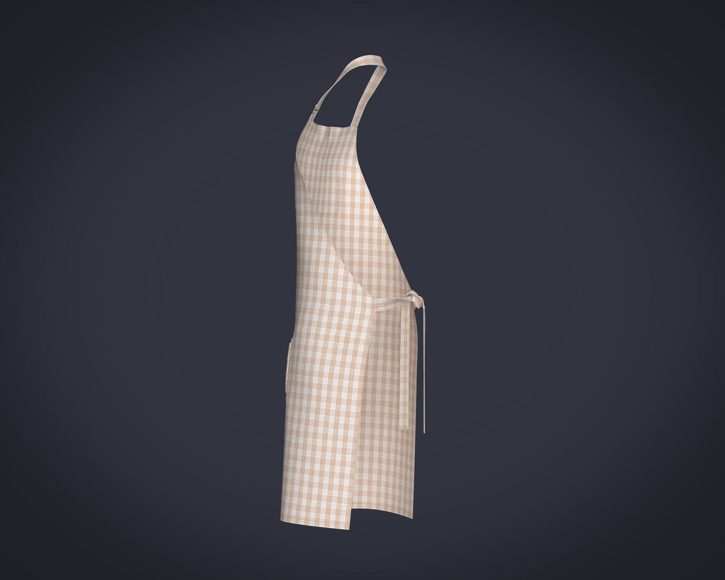 Apron-Checked 3D model_4