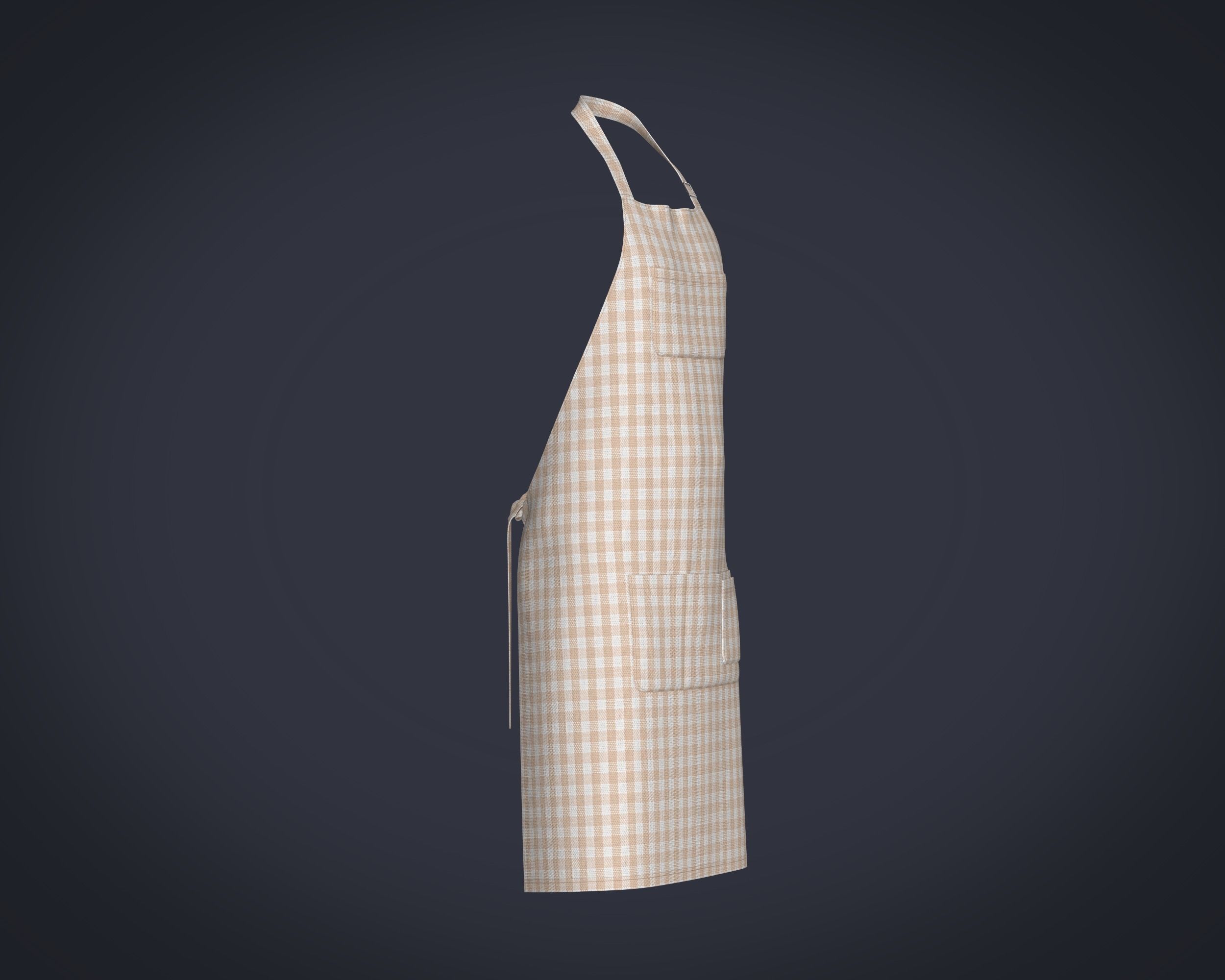Apron-Checked 3D model_1