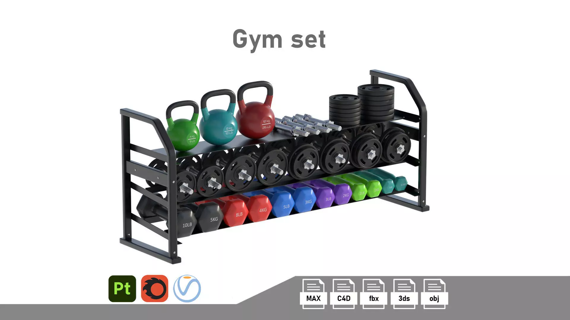 Gym set 01 3D model