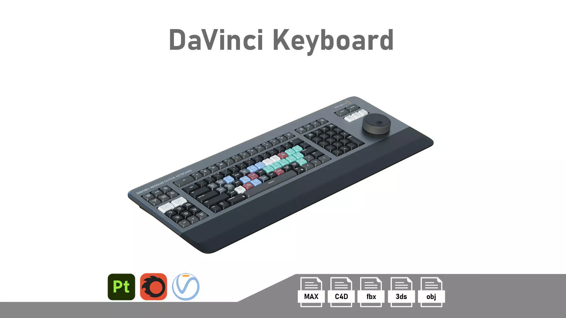 Blackmagic Design DaVinci Keyboard 3D model_0