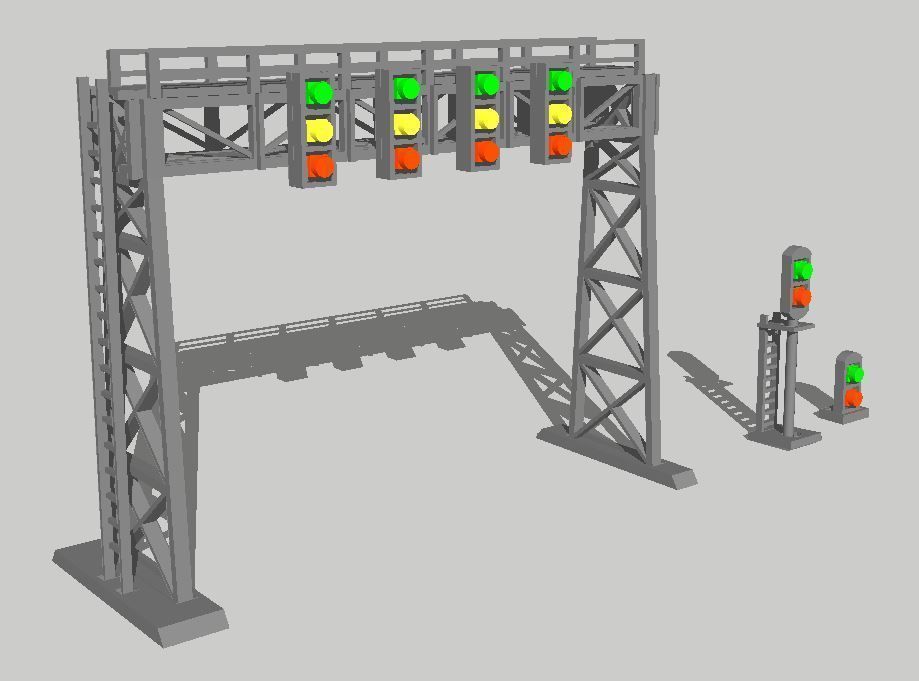 Signal Gantry  Block Signal Set by Outland Models 3D Printable 3D print model_1