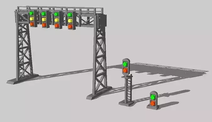 Signal Gantry  Block Signal Set by Outland Models 3D Printable