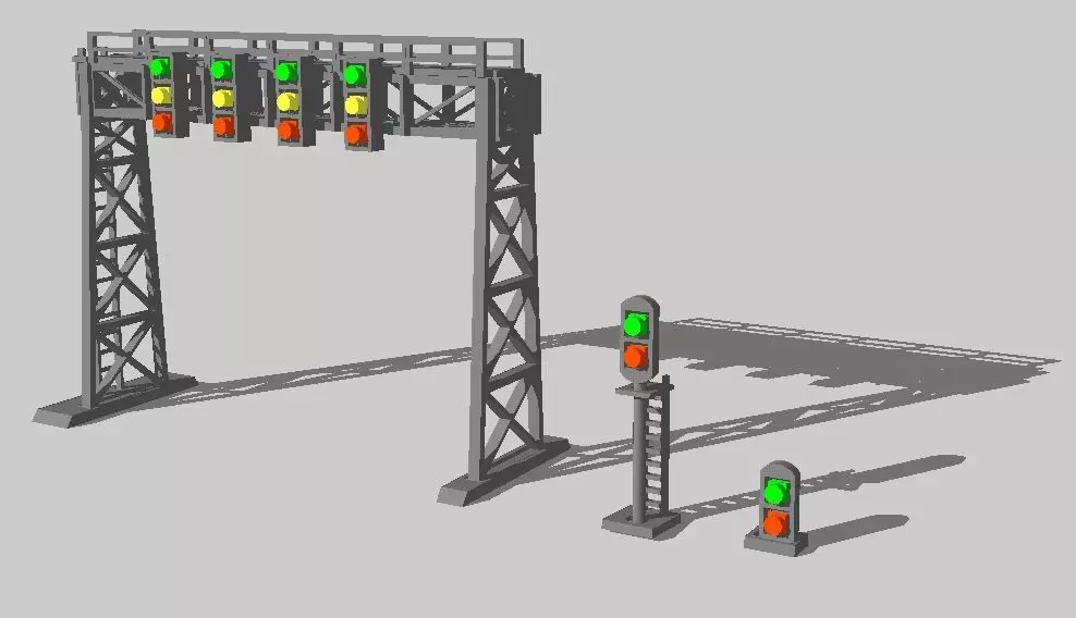 Signal Gantry  Block Signal Set by Outland Models 3D Printable 3D print model_0